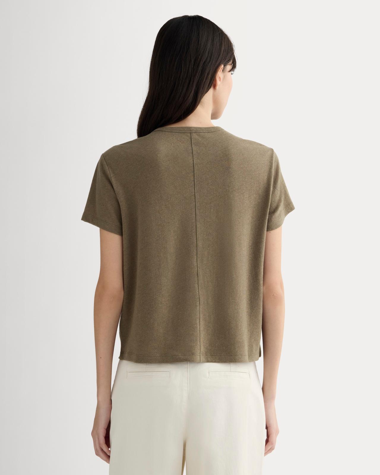 The Box-Cut Tee in Cotton Linen Product Image
