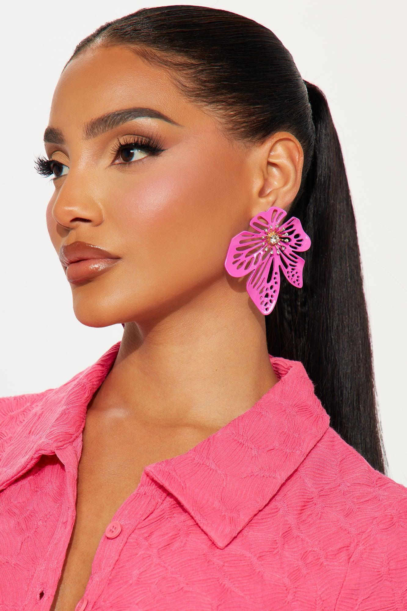 Maui Mommy Earrings - Fuchsia Product Image