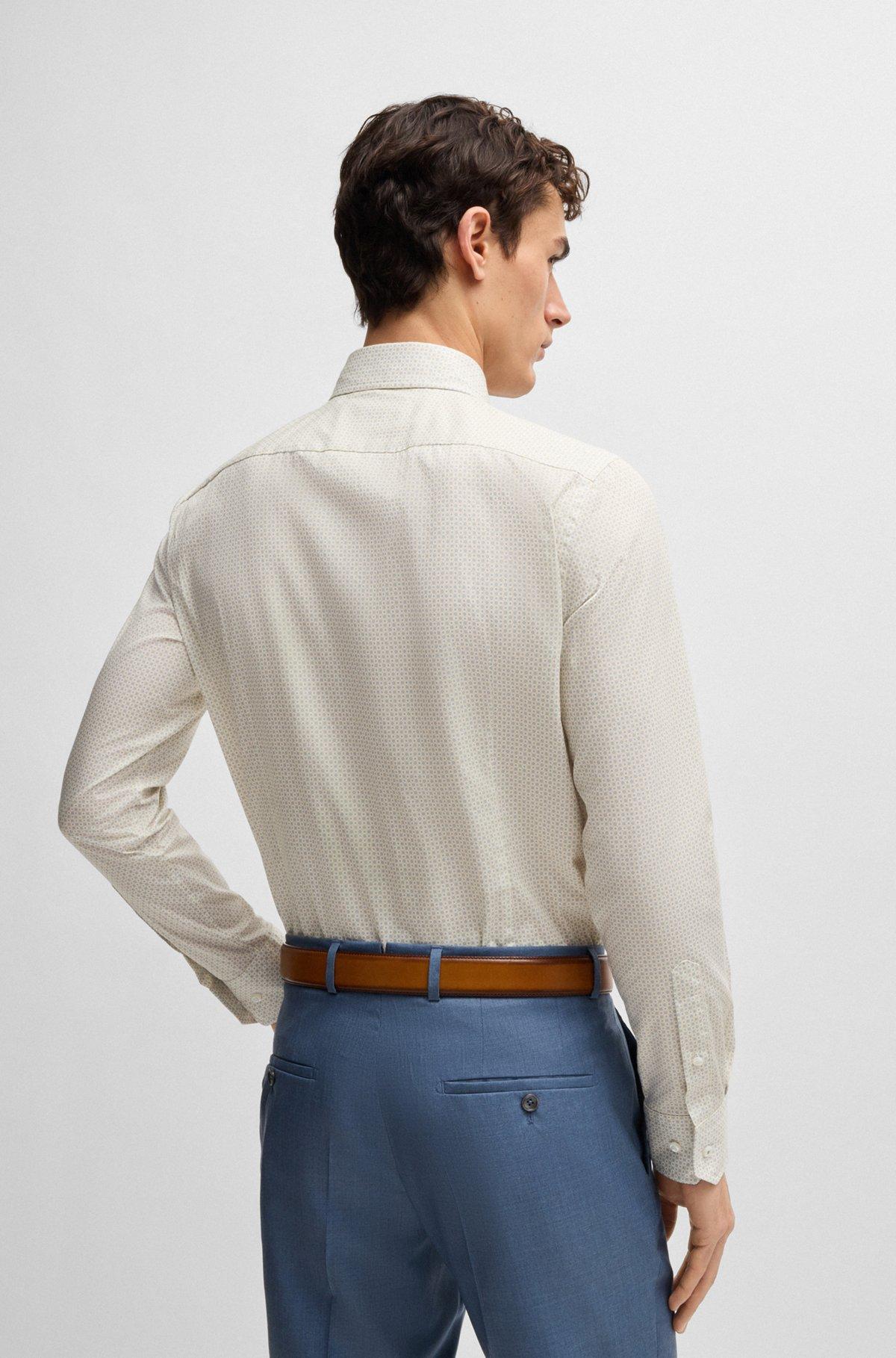 Slim-fit shirt in Italian-made printed cotton Product Image