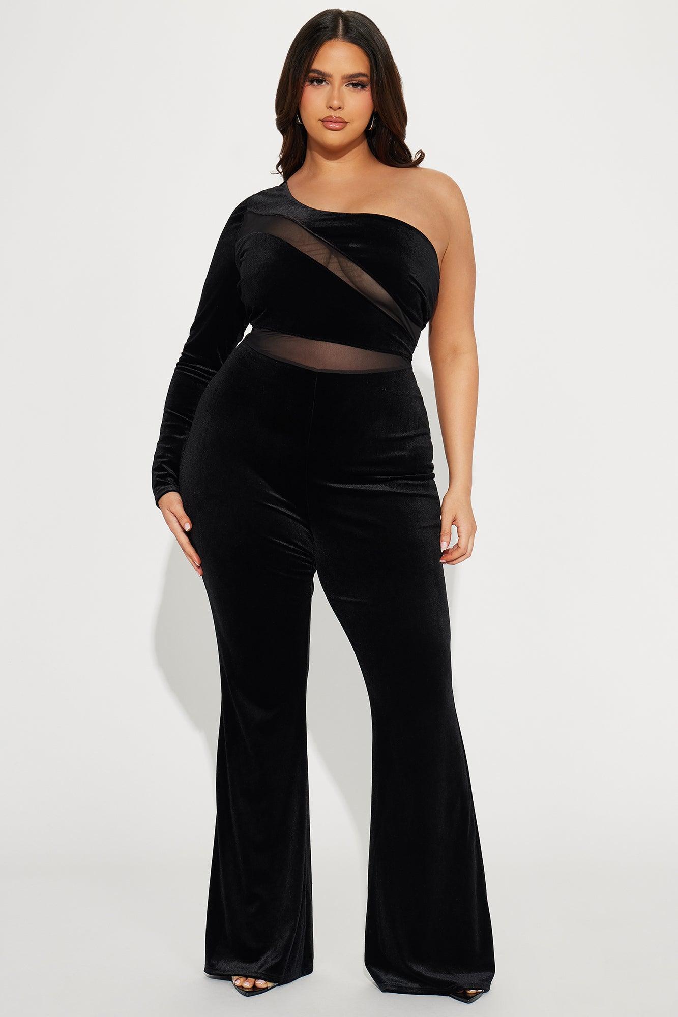 Darkest Secret Velvet Jumpsuit  - Black Product Image