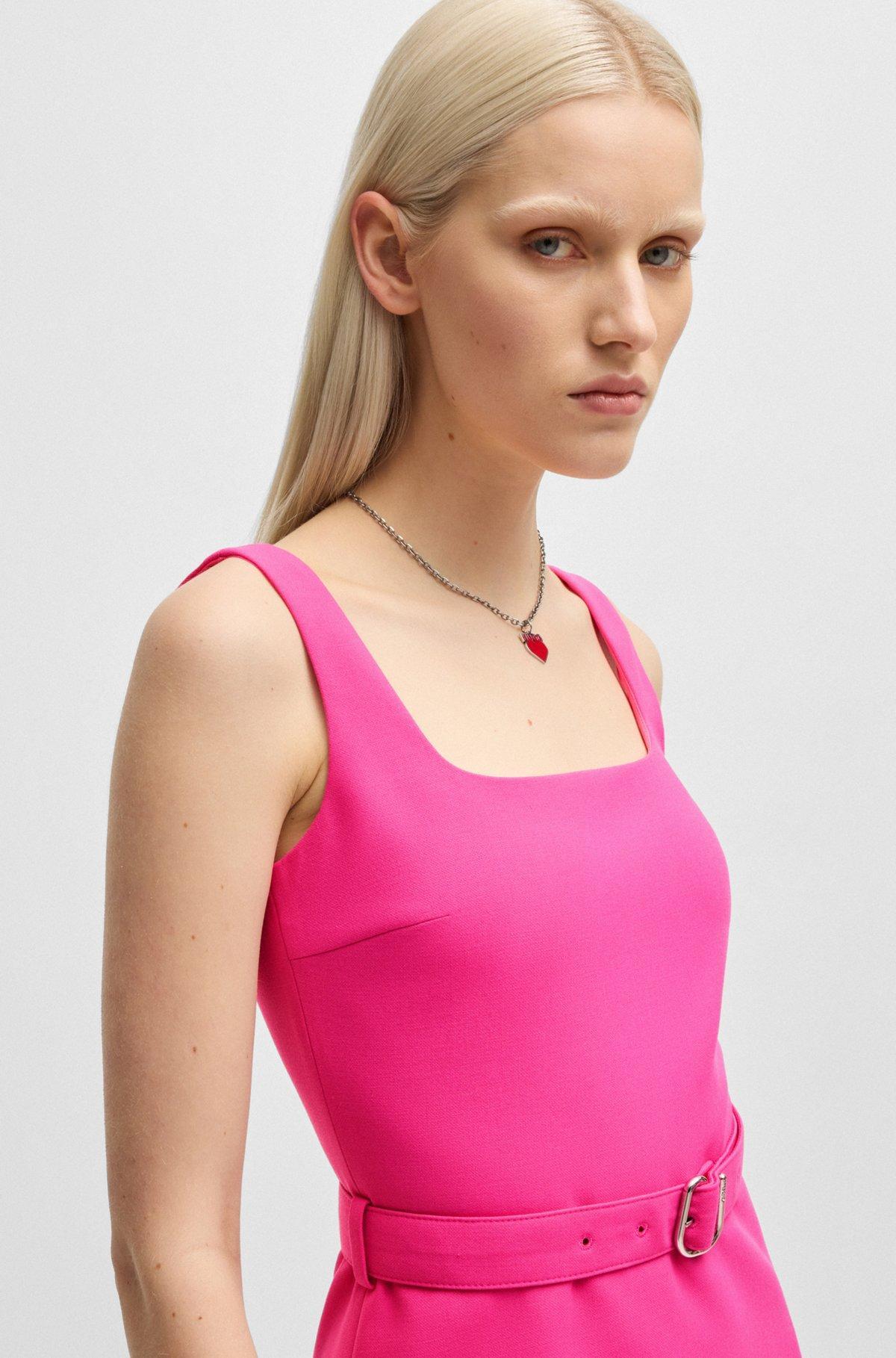 Belted dress with wide straps Product Image