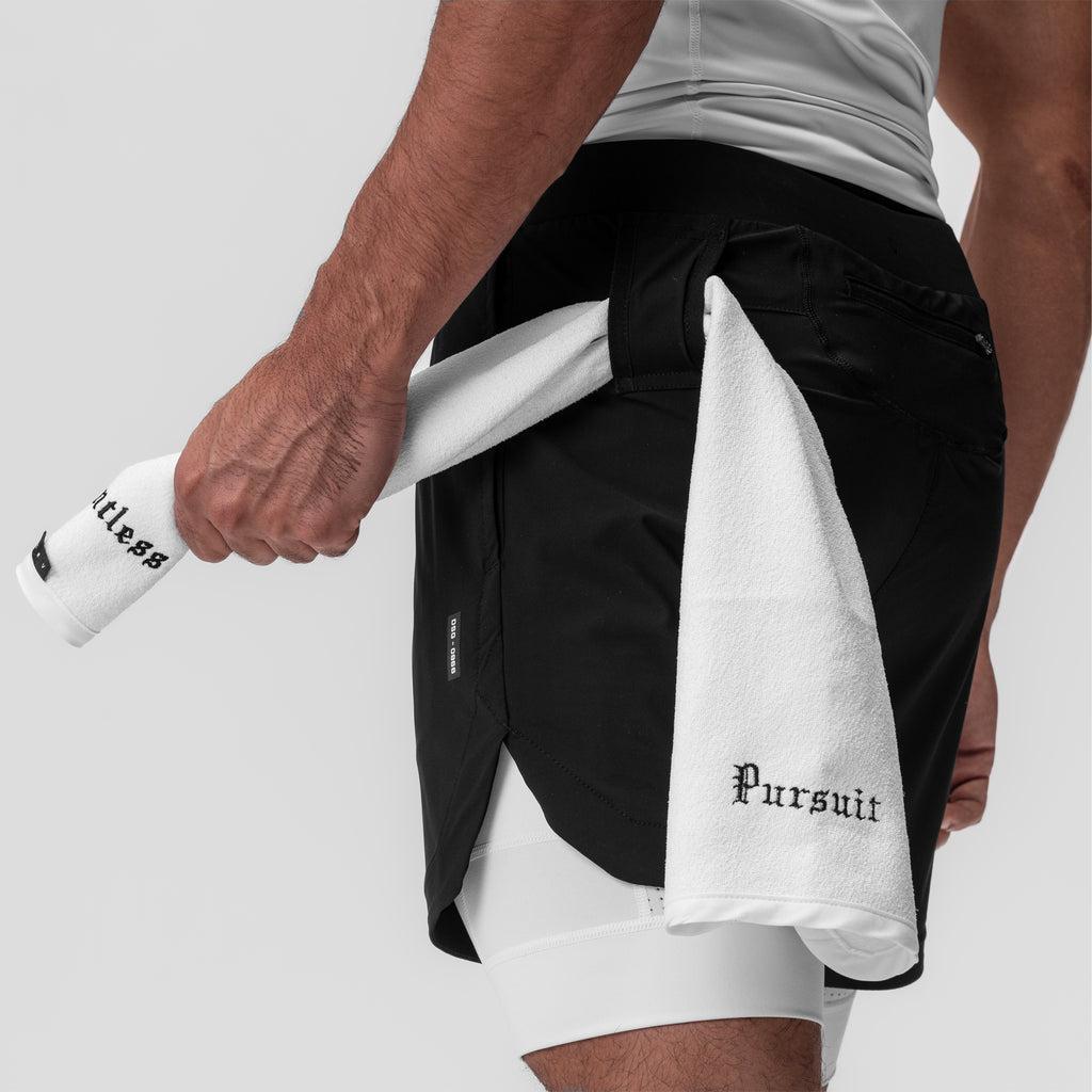 0866. Tetra-Lite® 7" Liner Short - Black "Cyber"/White Product Image