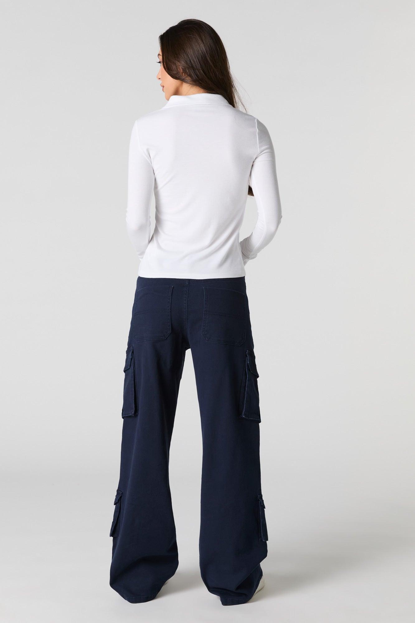 Stretch Denim Straight Leg Cargo Jean Female Product Image