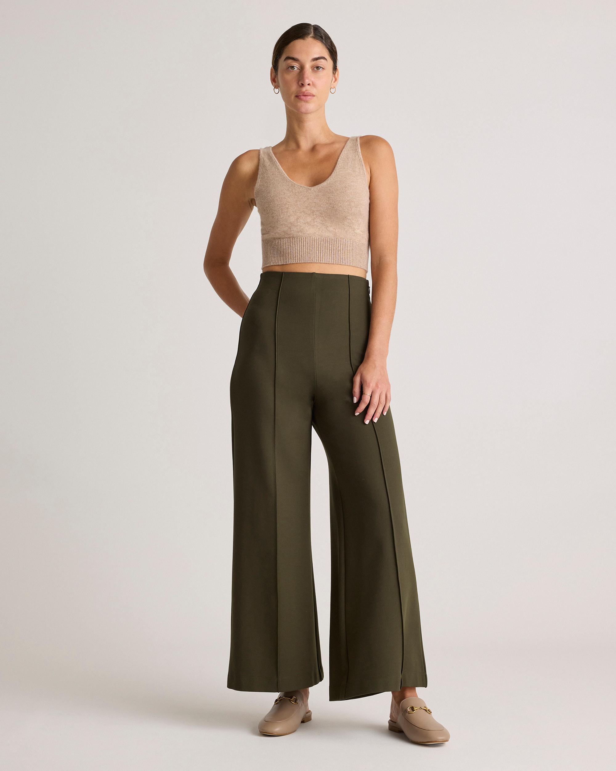 Quince | Women's Ultra-Stretch Ponte Super Wide Leg Ankle Pants Size XS, Rayon Product Image