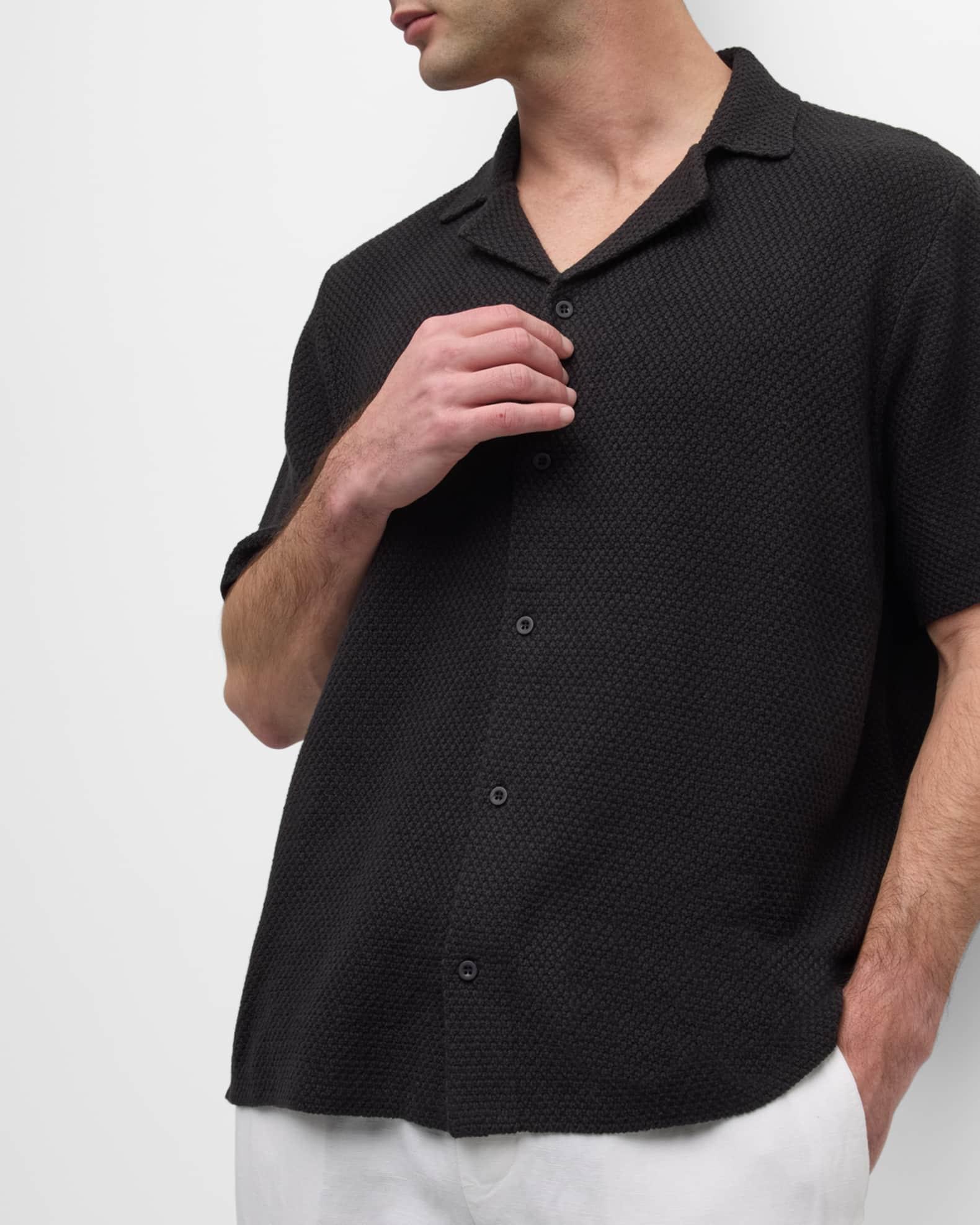Men's Cotton Textured Camp Shirt Product Image