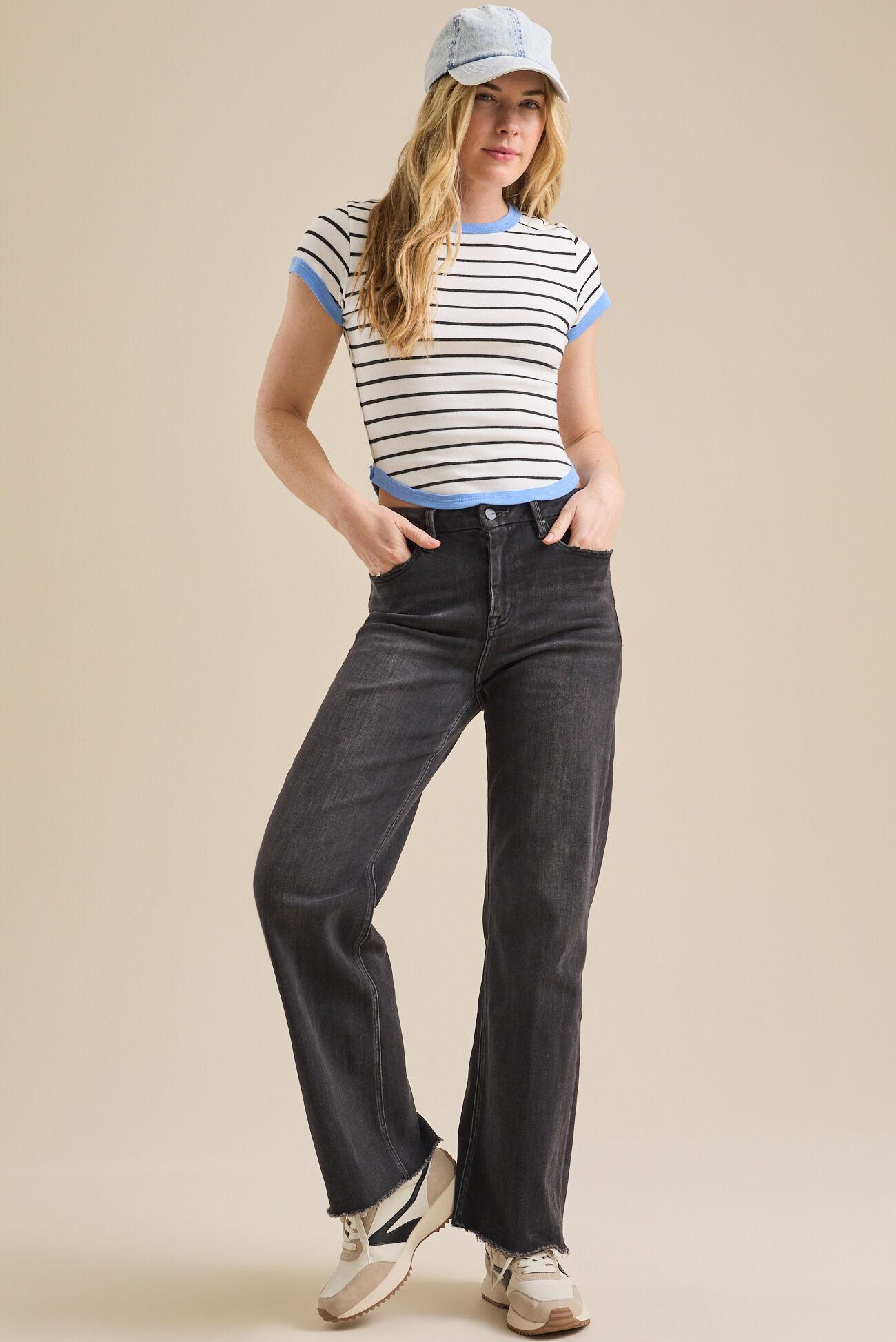 Casey Fitted Contrast Stripe Tee Product Image