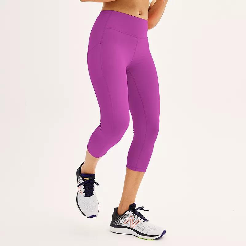 Women's Tek Gear® Ultrastretch Pocket High-Waisted Capri Leggings, Size: Medium, Blue Romance Product Image
