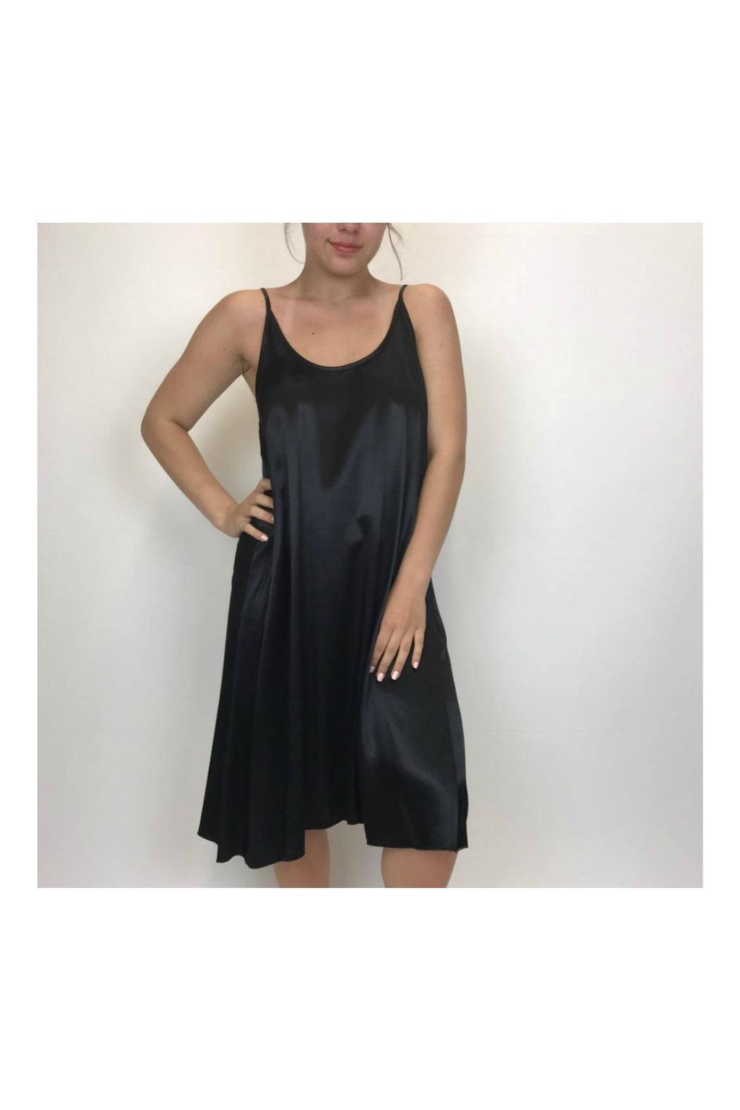 RUBY Satin Nightgown With Spaghetti Strap And Gathered Back Product Image