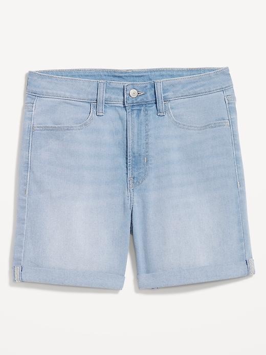High-Waisted Wow Jean Shorts -- 5-inch inseam Product Image