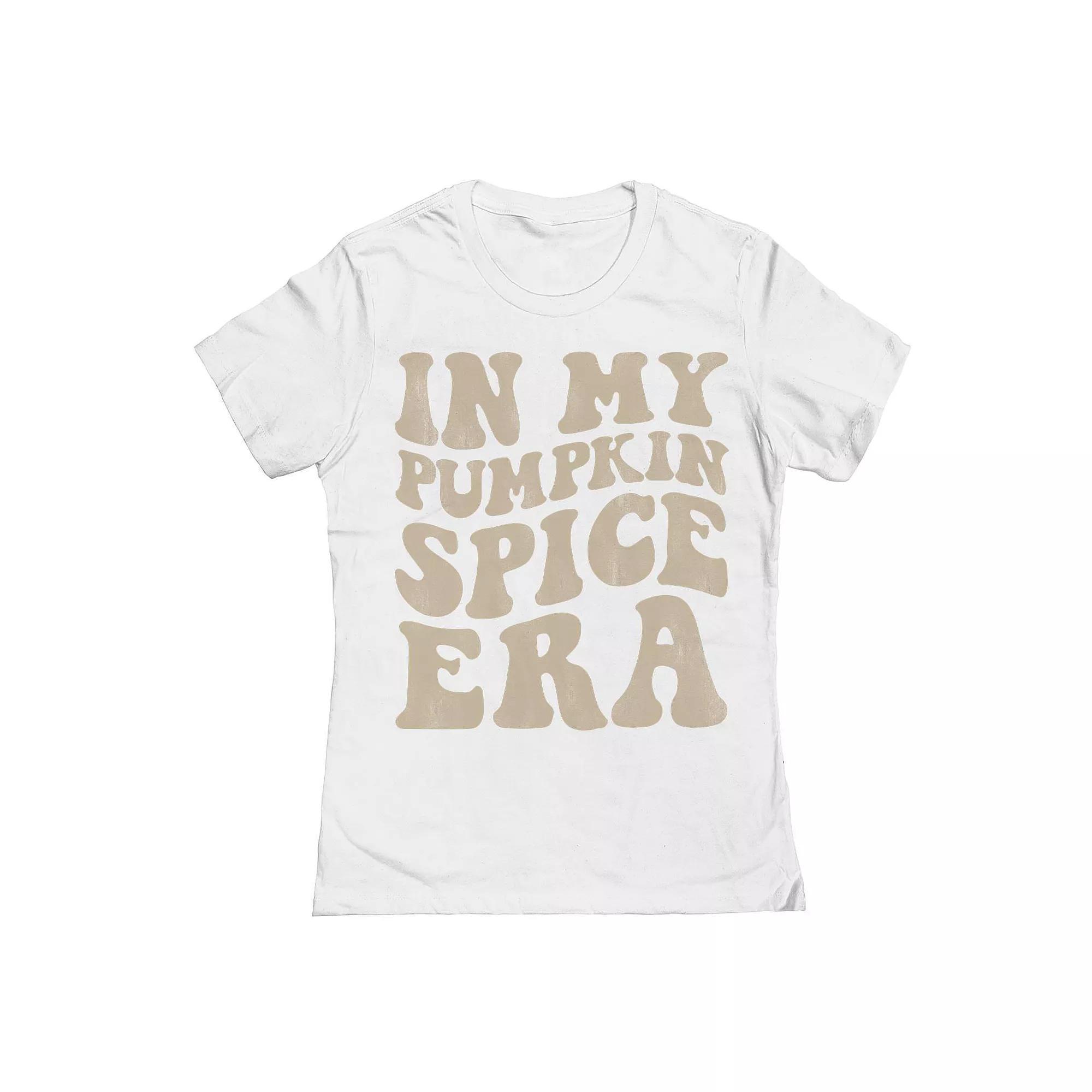 Junior's Grayson Threads by Tai Apparel Pumpkin Spice Era Tan Graphic Tee, Women's, Size: Small, White Product Image