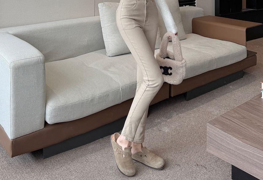 High Rise Side-Slit Cropped Skinny Jeans Product Image