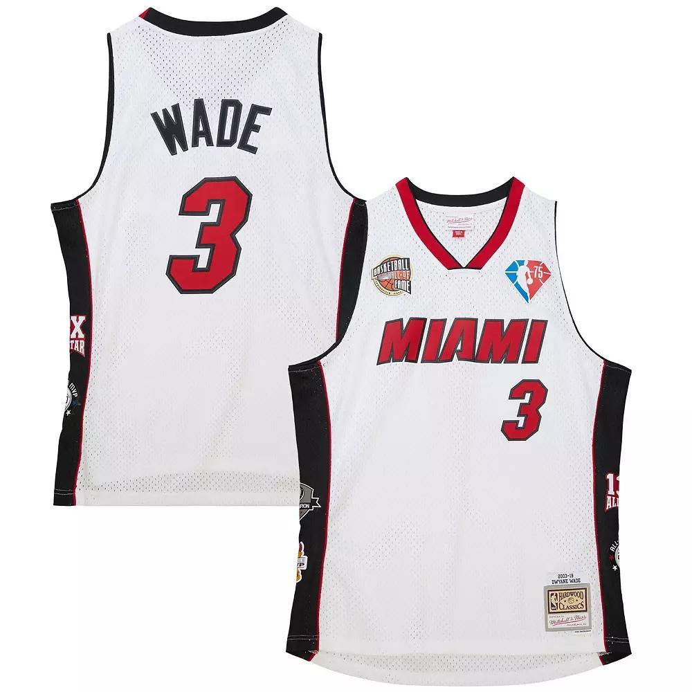 Unisex Mitchell & Ness Dwyane Wade White Miami Heat Hall of Fame Class of 2023 Throwback Swingman Jersey, Men's, Size: 2XL Product Image