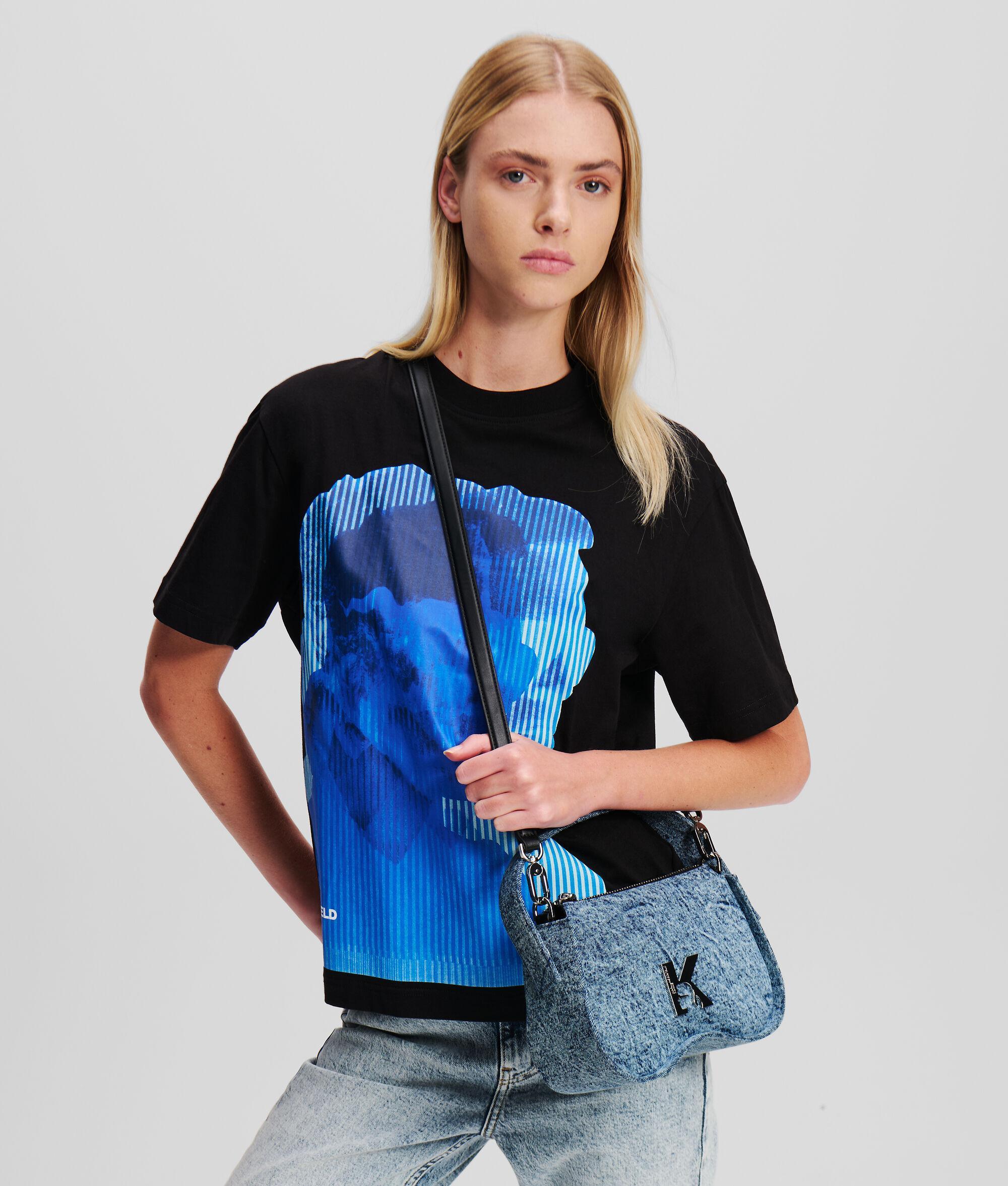 SUNGLASSES DENIM TOP-HANDLE BAG Product Image
