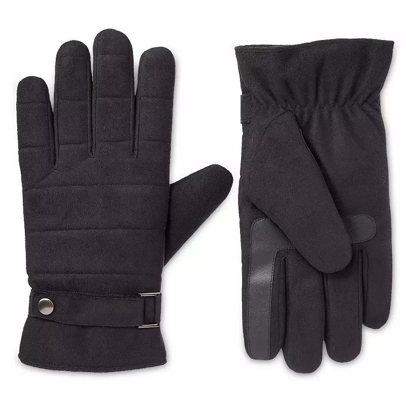 Men's isotoner Quilted Microsuede Water Resistant and Touchscreen Gloves, Size: Large, Brown Product Image
