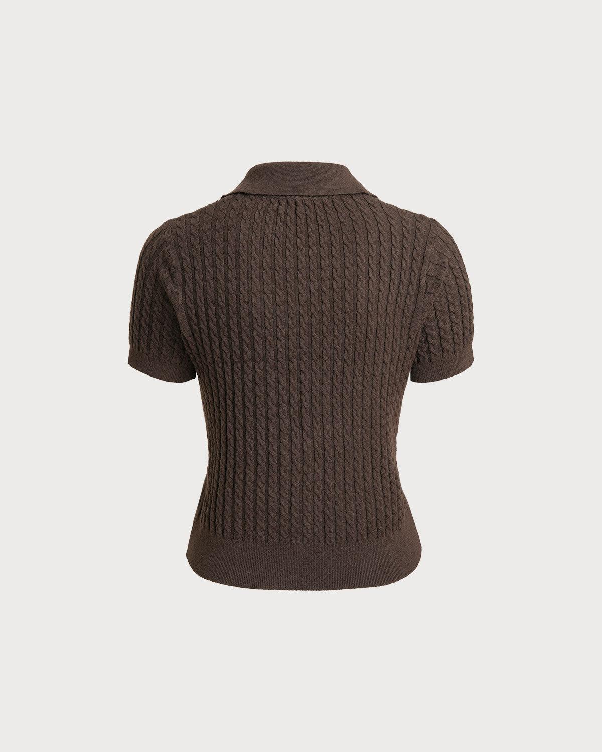 Red Collared Knit Tee Product Image