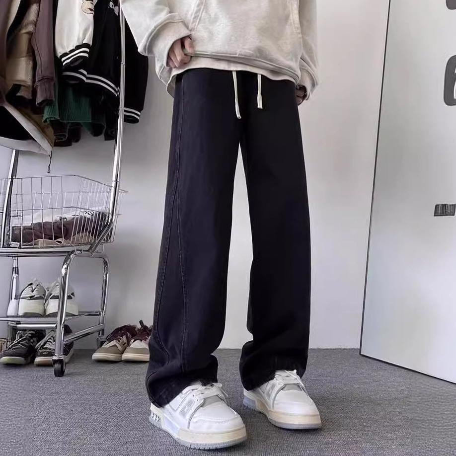 Men's Retro Yellow Mud Handsome Street Bootcut Jeans Product Image