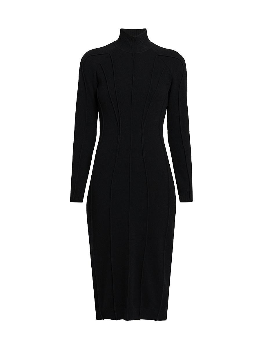 Womens Cashmere-Blend Seamed Knit Dress Product Image