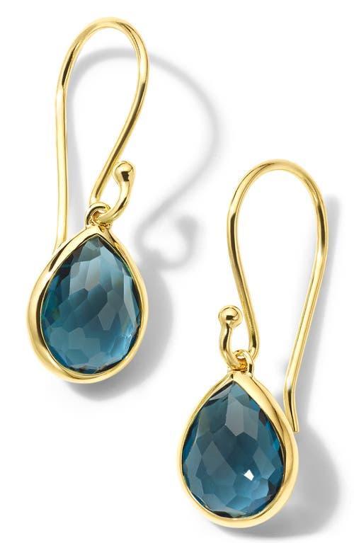 Ippolita 18K Yellow Gold Rock Candy London Blue Topaz Teeny Teardrop Earrings Product Image