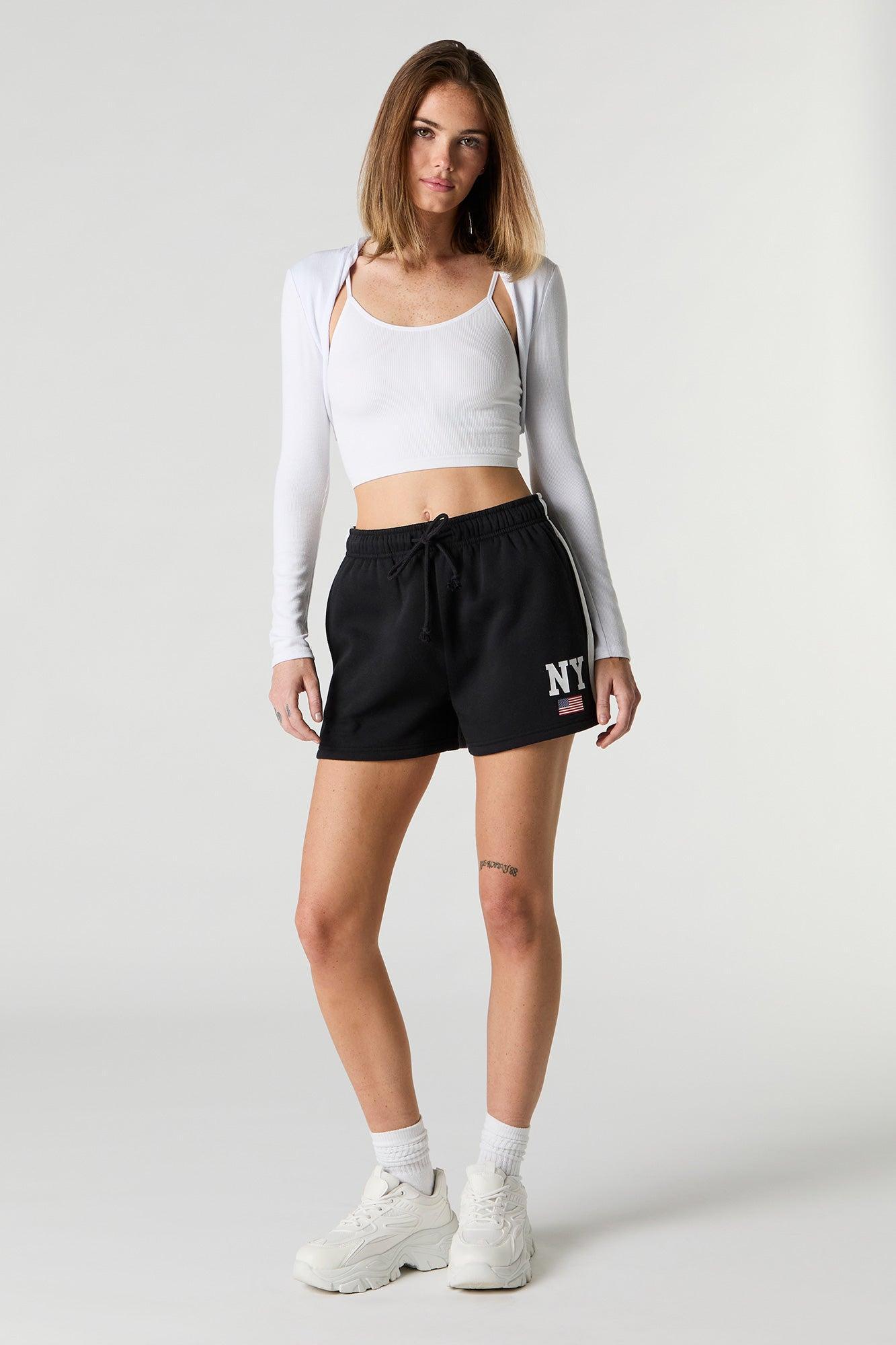 Graphic Side Striped Fleece Short Female Product Image