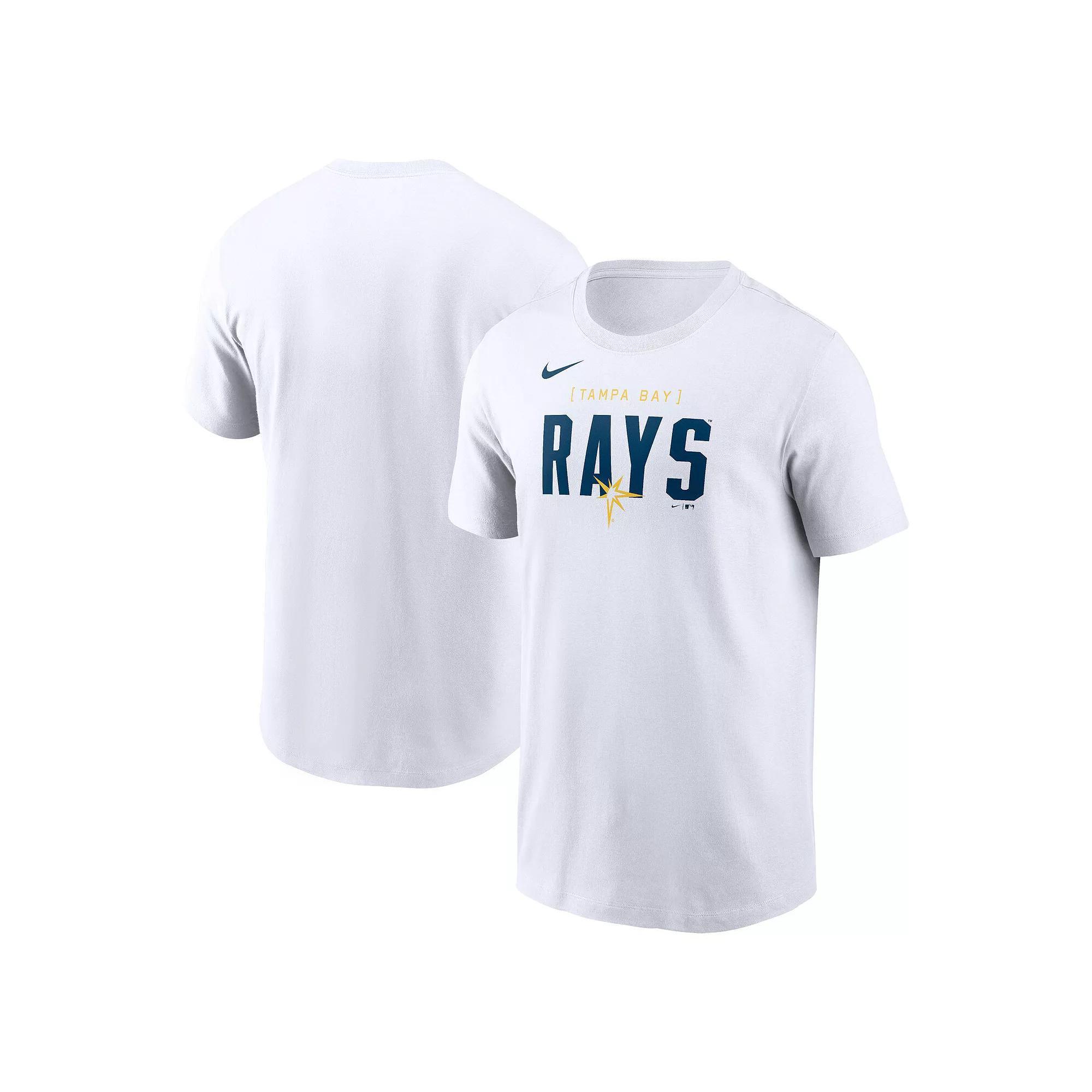 Men's Nike White Tampa Bay Rays Home Team Bracket Stack T-Shirt, Size: 2XL Product Image