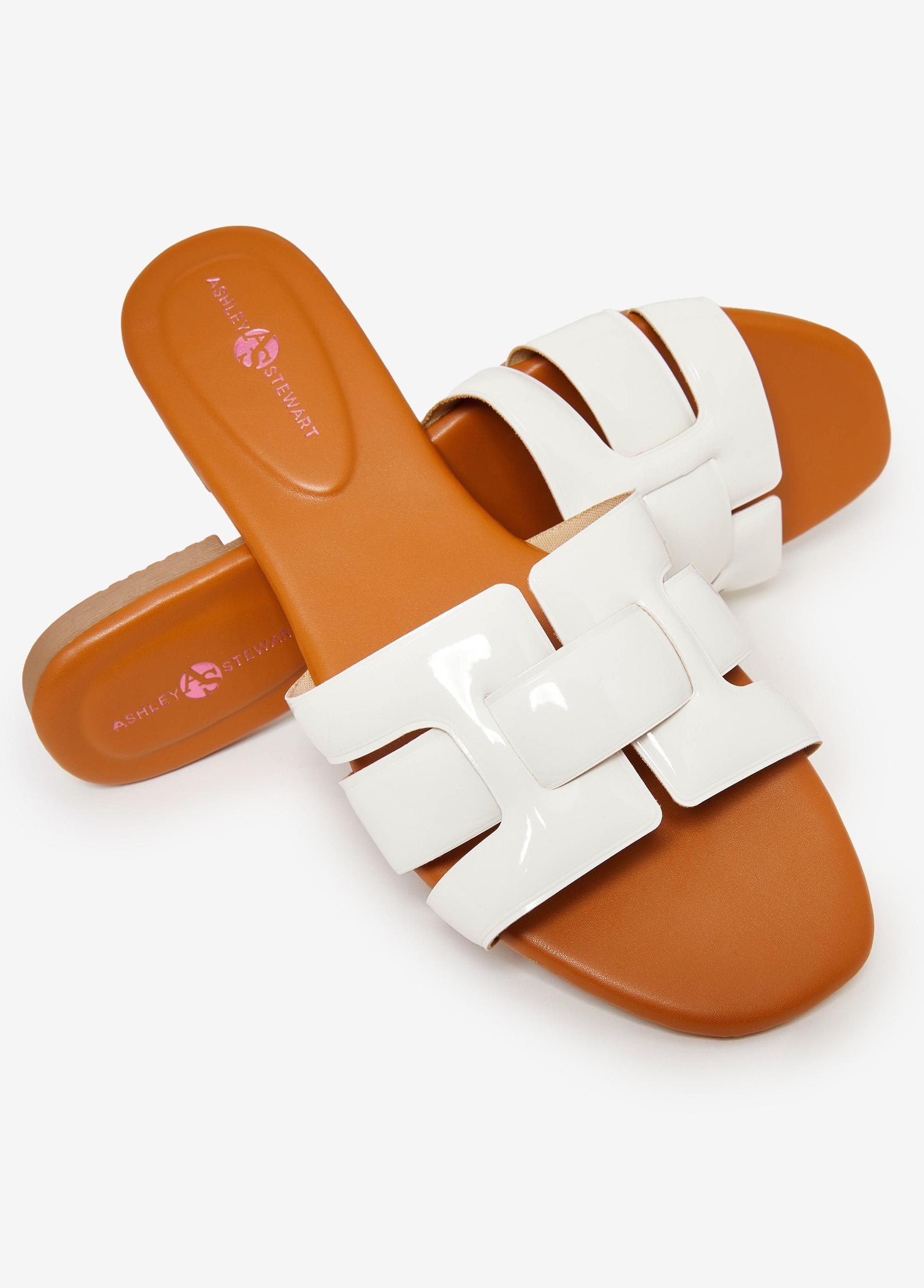 Basketweave Patent Leather Sandals Product Image
