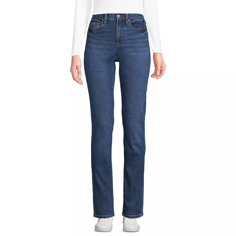 Petite Lands' End Recover High-Rise Straight-Leg Jeans, Women's, Size: 14P 28, Hutton Blue Wash Product Image
