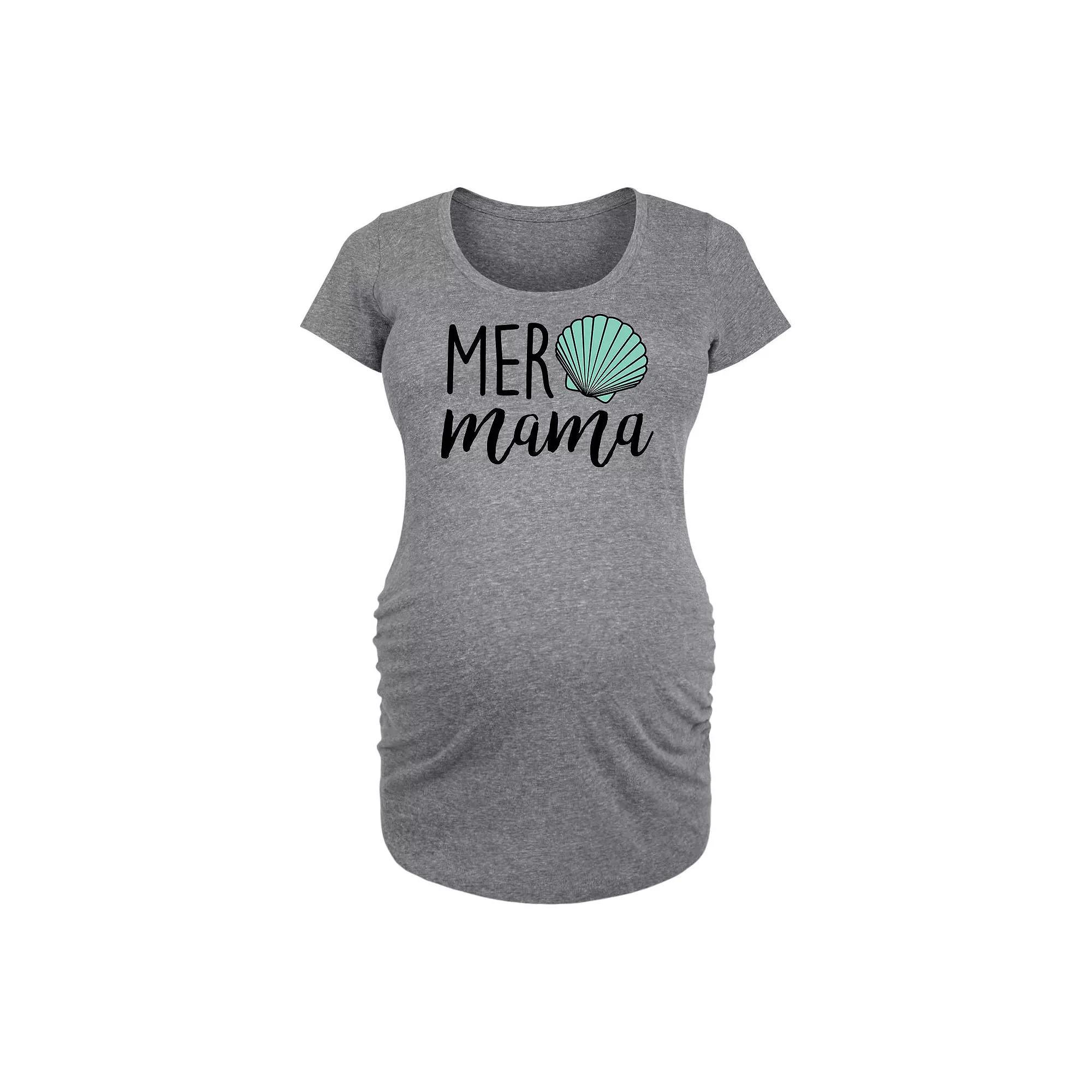 Maternity Mer Mama Graphic Tee, Womens Grey Gray Product Image