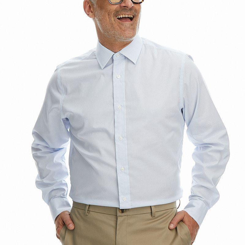 Men's Haggar® Premium Comfort Classic Fit Wrinkle Resistant Dress Shirt, Size: 16.5-34/35, White Product Image