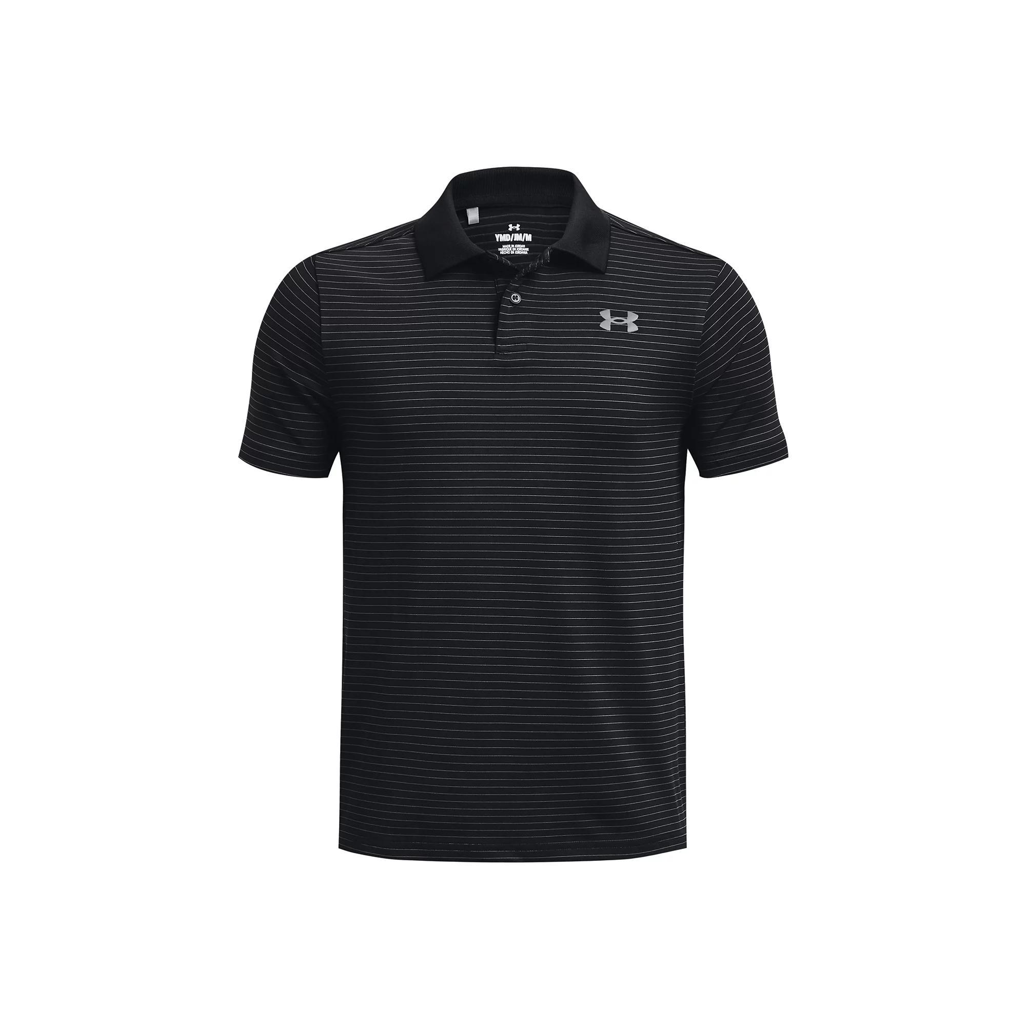 Boys 8-20 Under Armour Performance Stripe Polo, Boy's, Size: Medium, Black Pitch Gray Product Image