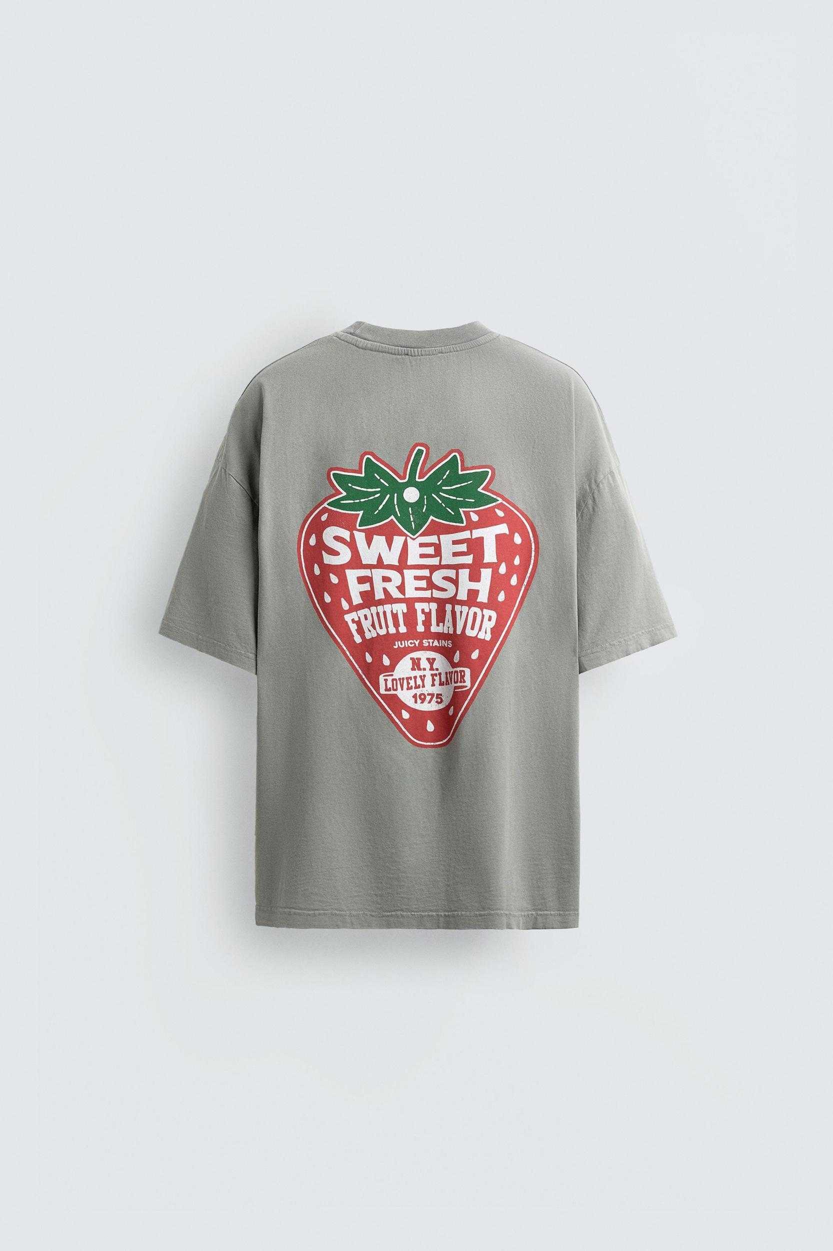 WASHED T-SHIRT WITH COMBINED PRINT Product Image