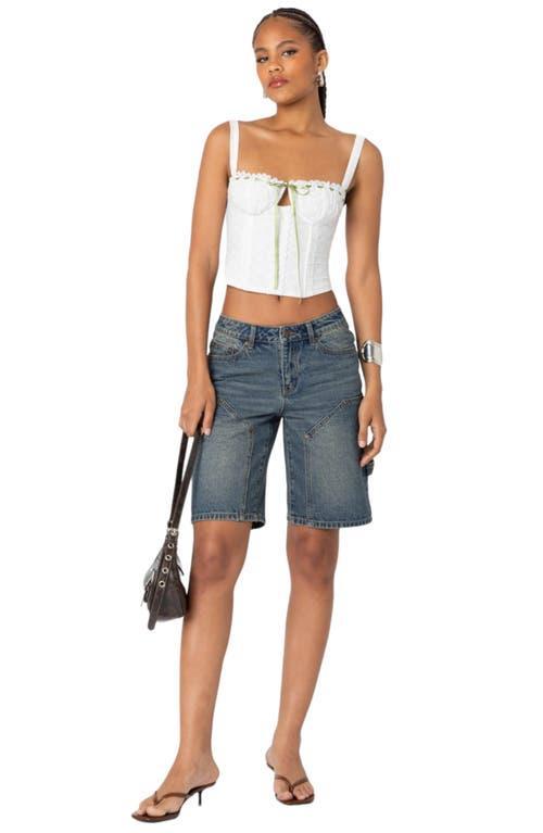 Edikted Garden Girl Ribbon Eyelet Corset Product Image