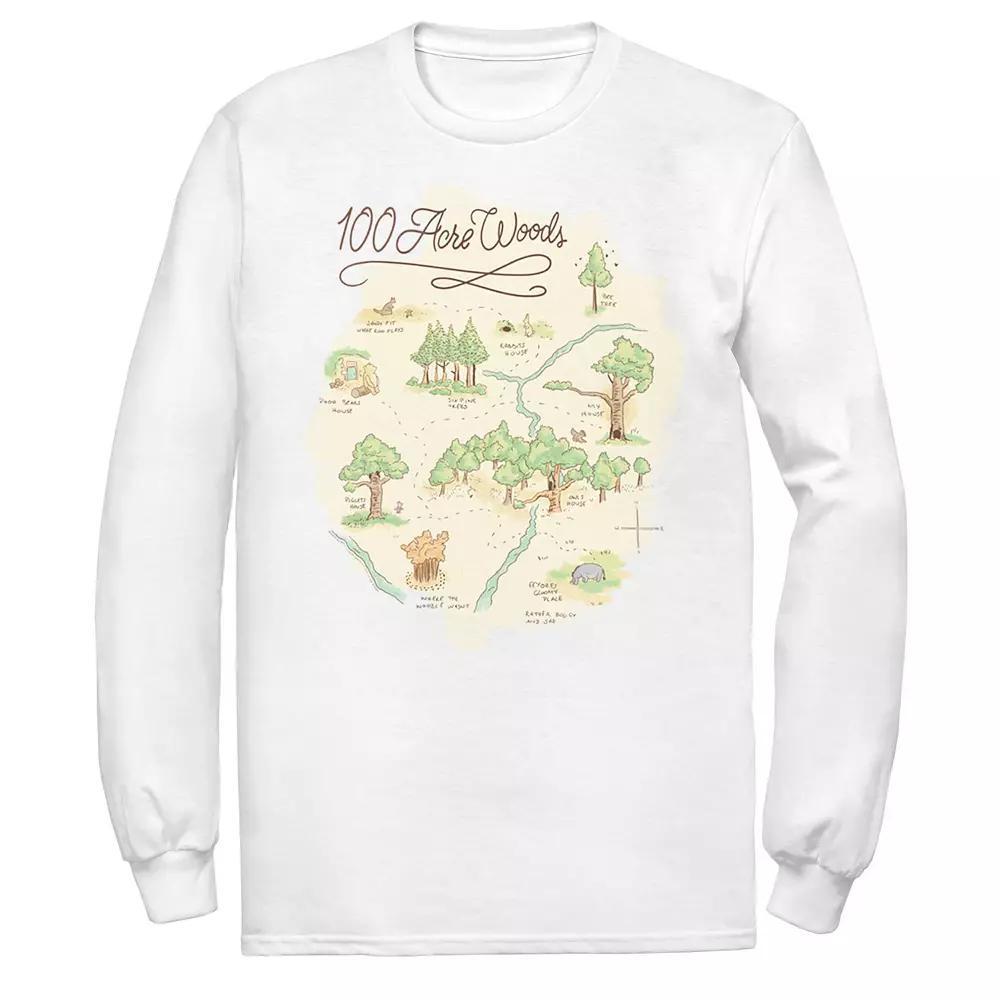 Men's Disney Winnie The Pooh 100 Acre Woods Map Tee, Size: Medium, White Product Image