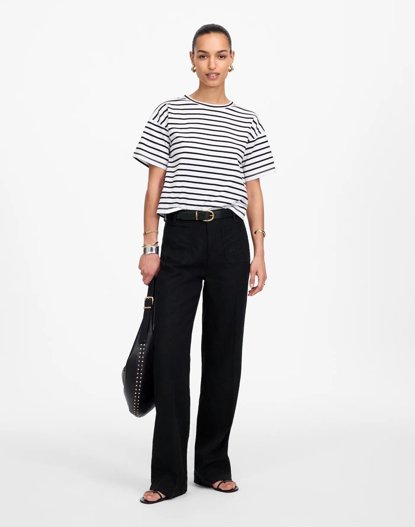 Patch Pocket Flare Pant in 100% Linen Product Image