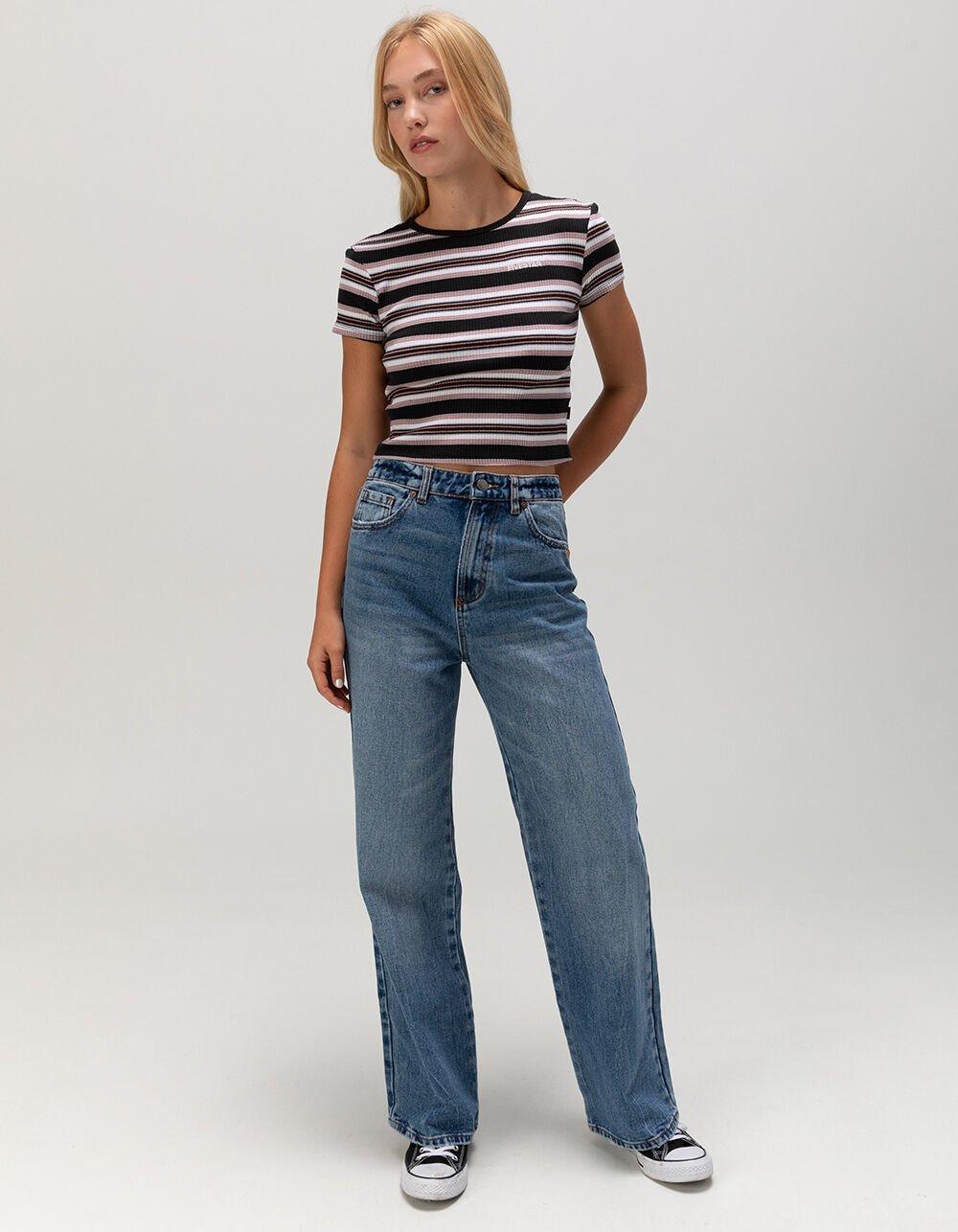 FIVESTAR GENERAL CO. Stripe Knit Womens Tee - BLUE COMBO Product Image