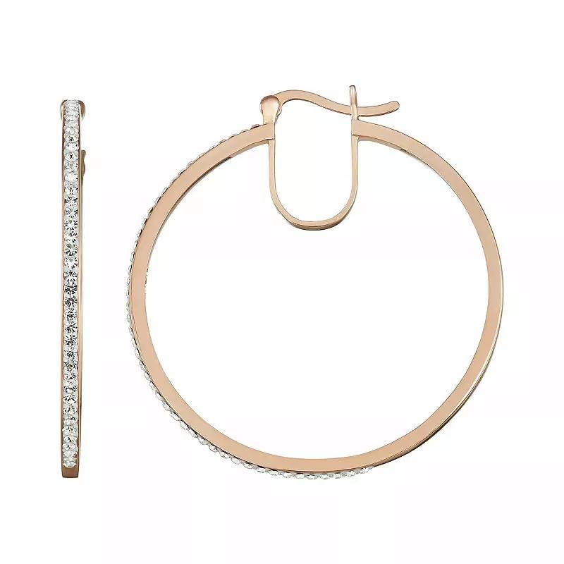 Chrystina Crystal Hoop Earrings, Women's, Pink Tone Product Image