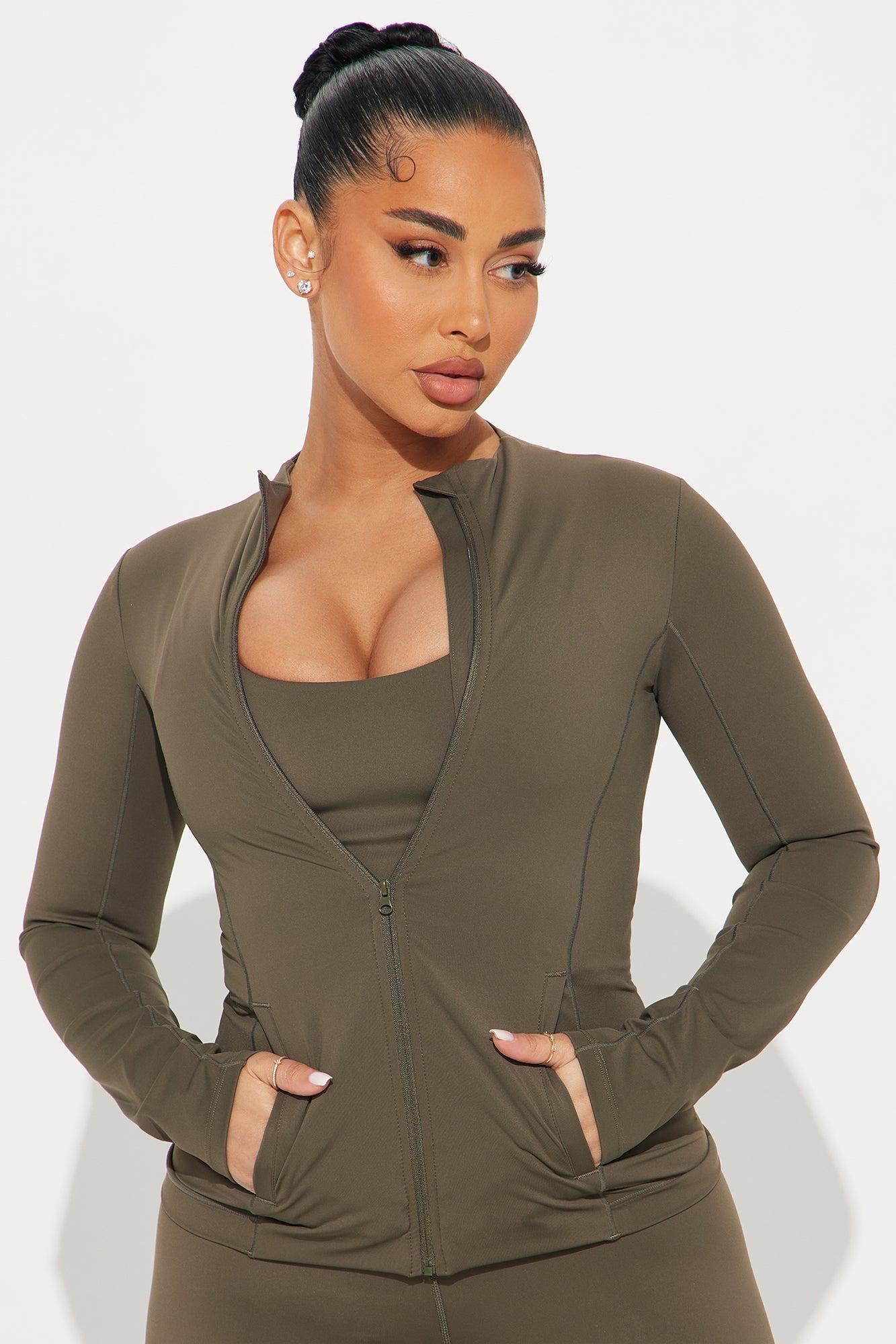 Get Right Active Jacket - Olive Product Image