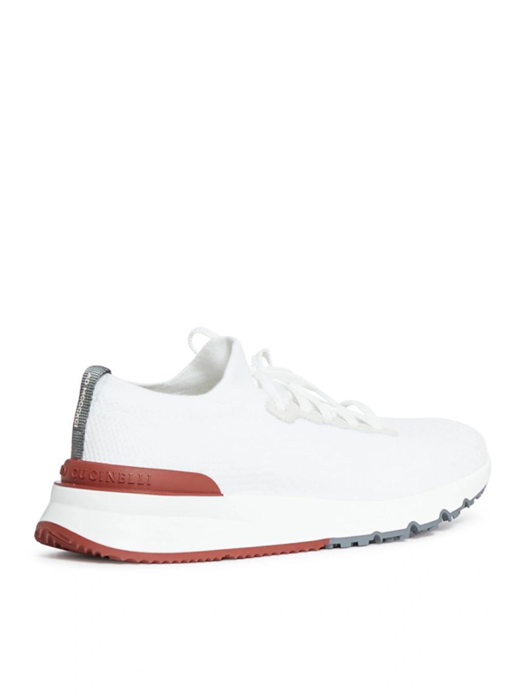 BRUNELLO CUCINELLI Cotton Knit Runners In White Product Image