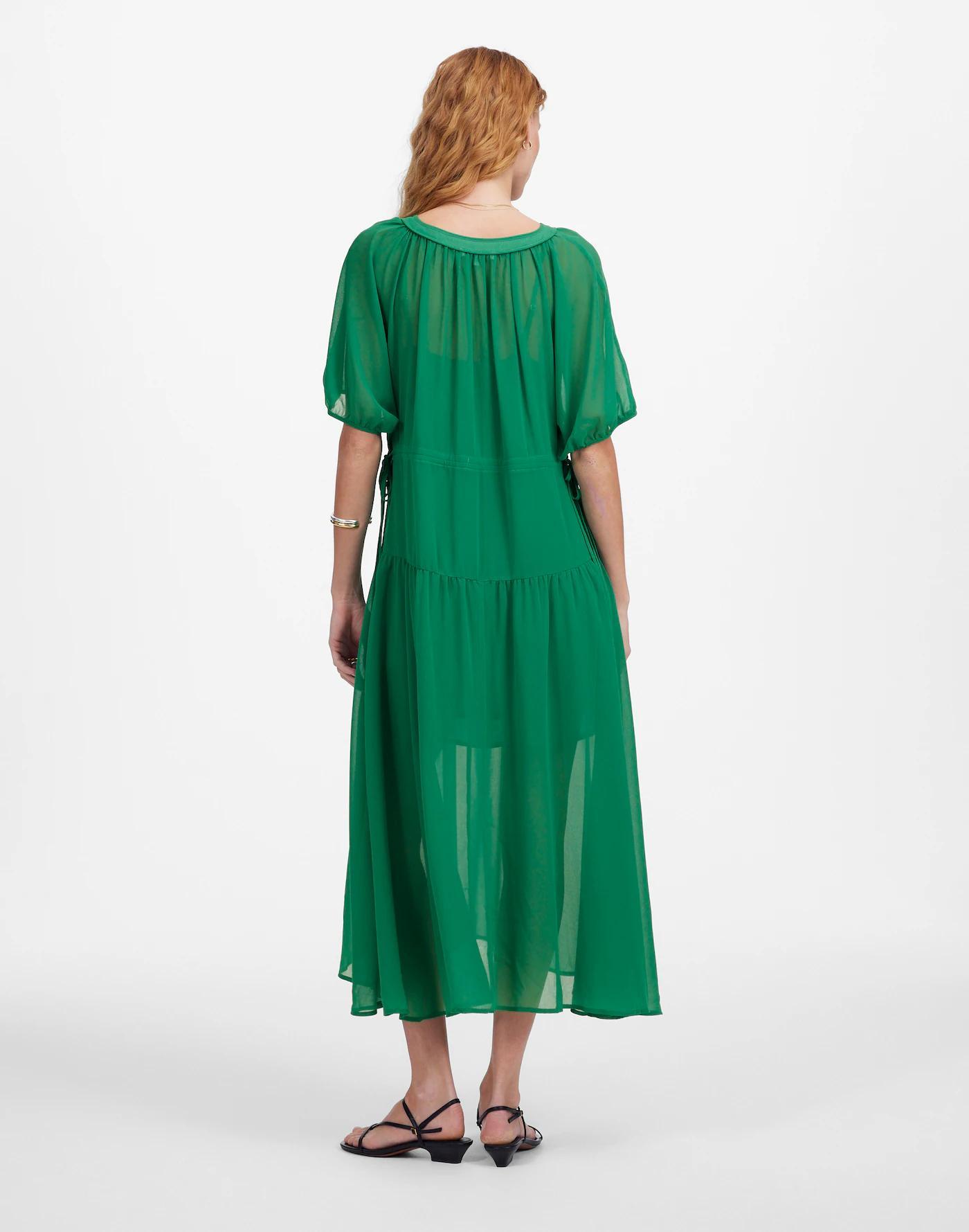 Sheer V-Neck Dolman Maxi Dress Product Image