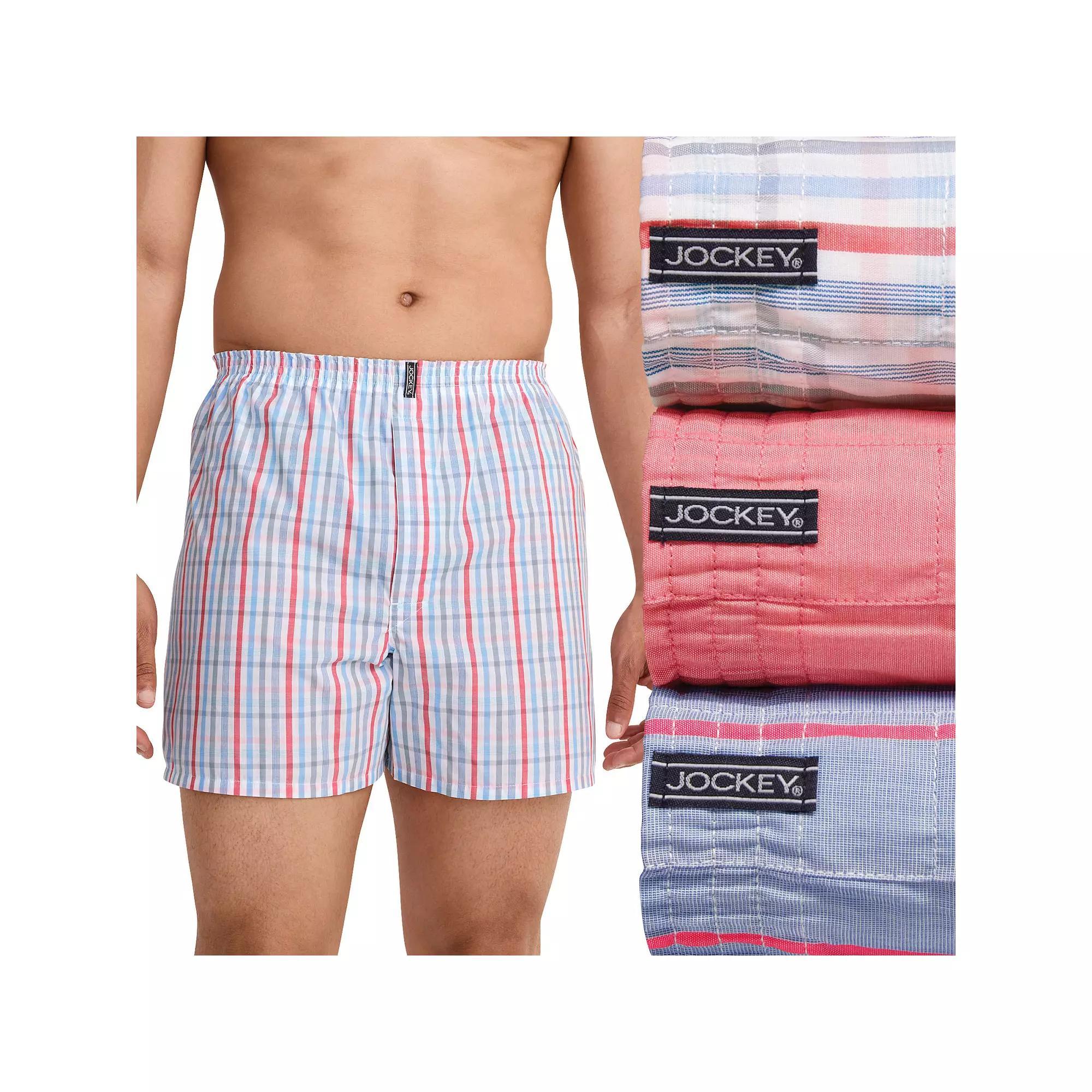 Men's Jockey® 3-pack Classic Full-Cut Woven Boxers, Size: XL, Gingham Americana Product Image