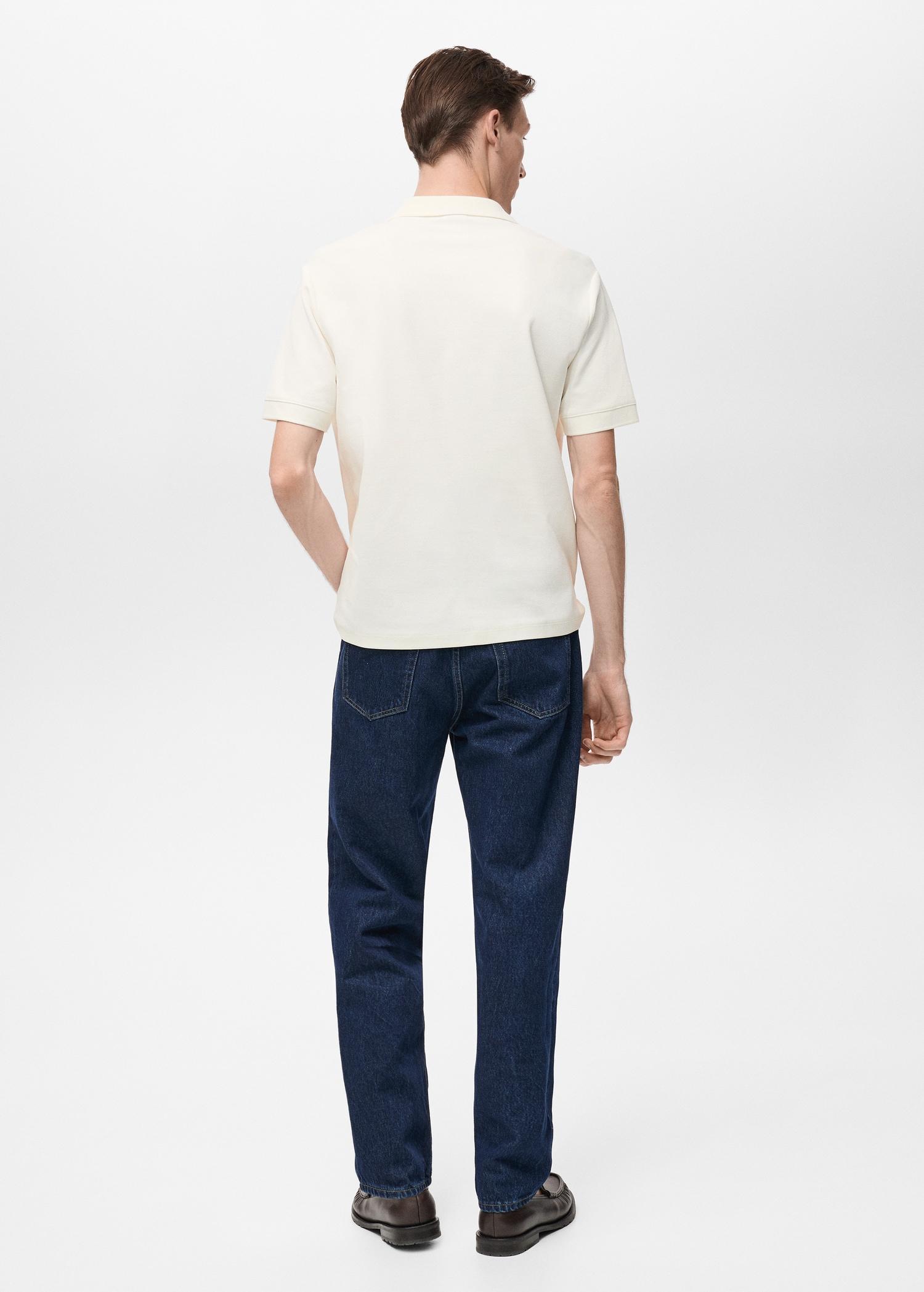 Structured knitted polo shirt - Men | MANGO USA Product Image