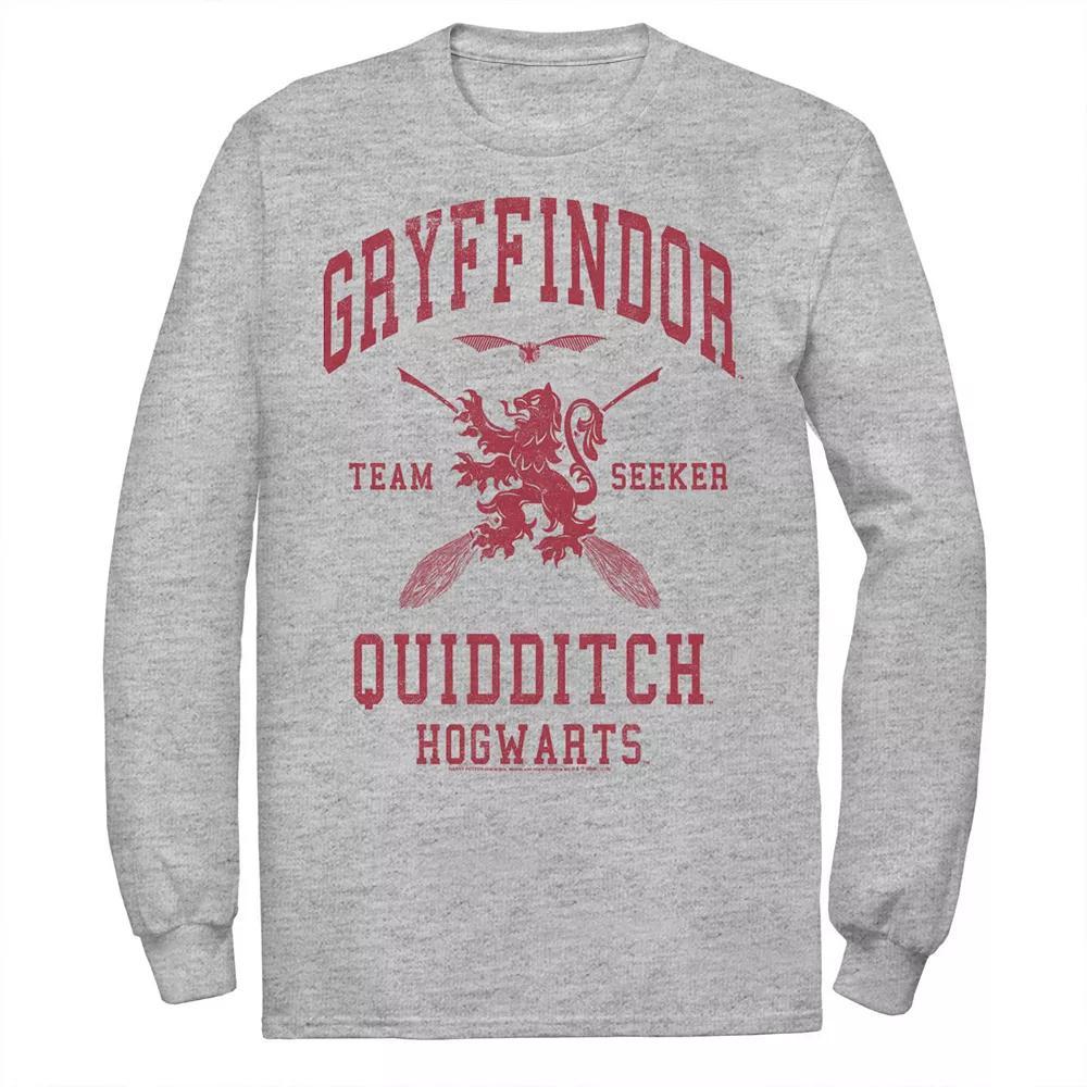Men's Harry Potter Deathly Hallows 2 Gryffindor Quidditch Long Sleeve Tee, Size: Medium, Athletic Grey Product Image