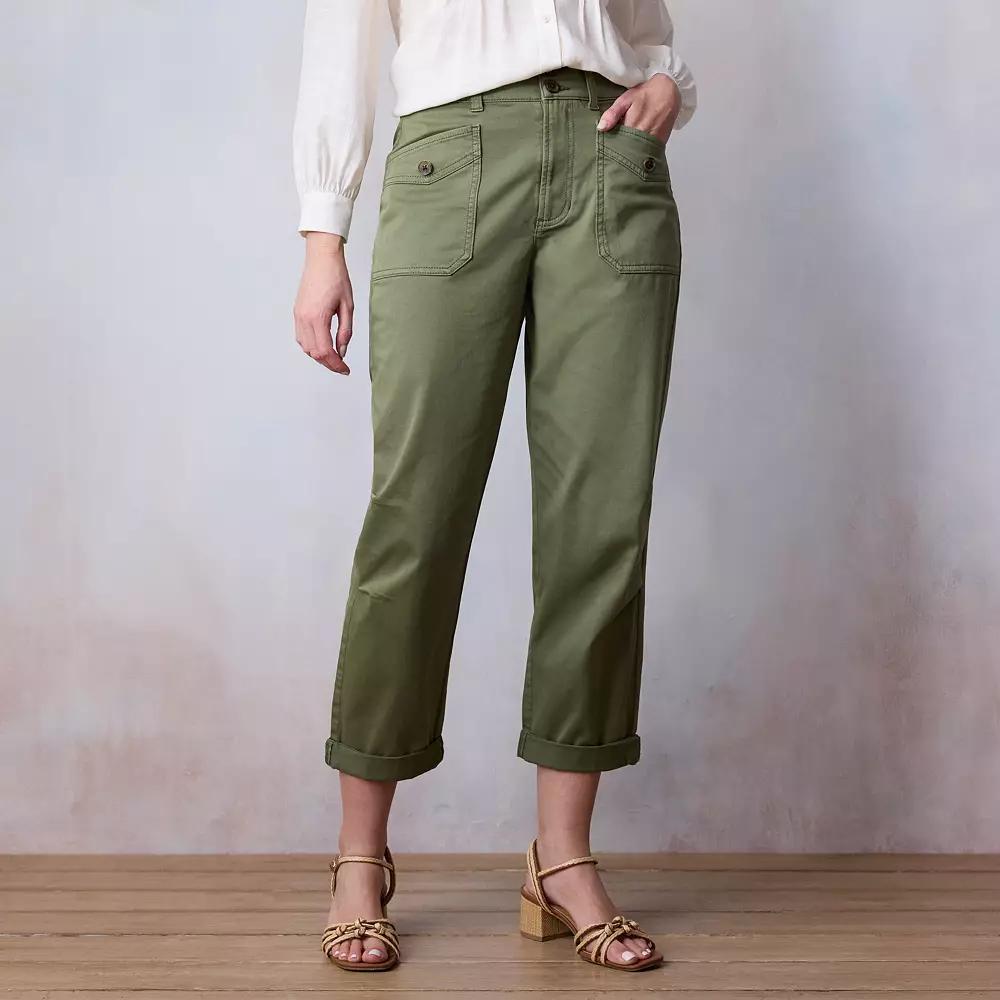 Women's LC Lauren Conrad High Rise Tapered Pants, Size: 12, Addison Green Product Image
