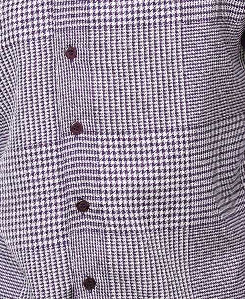 Blackberry Plaid Front 2 Piece Long Sleeve Walking Suit Set Product Image