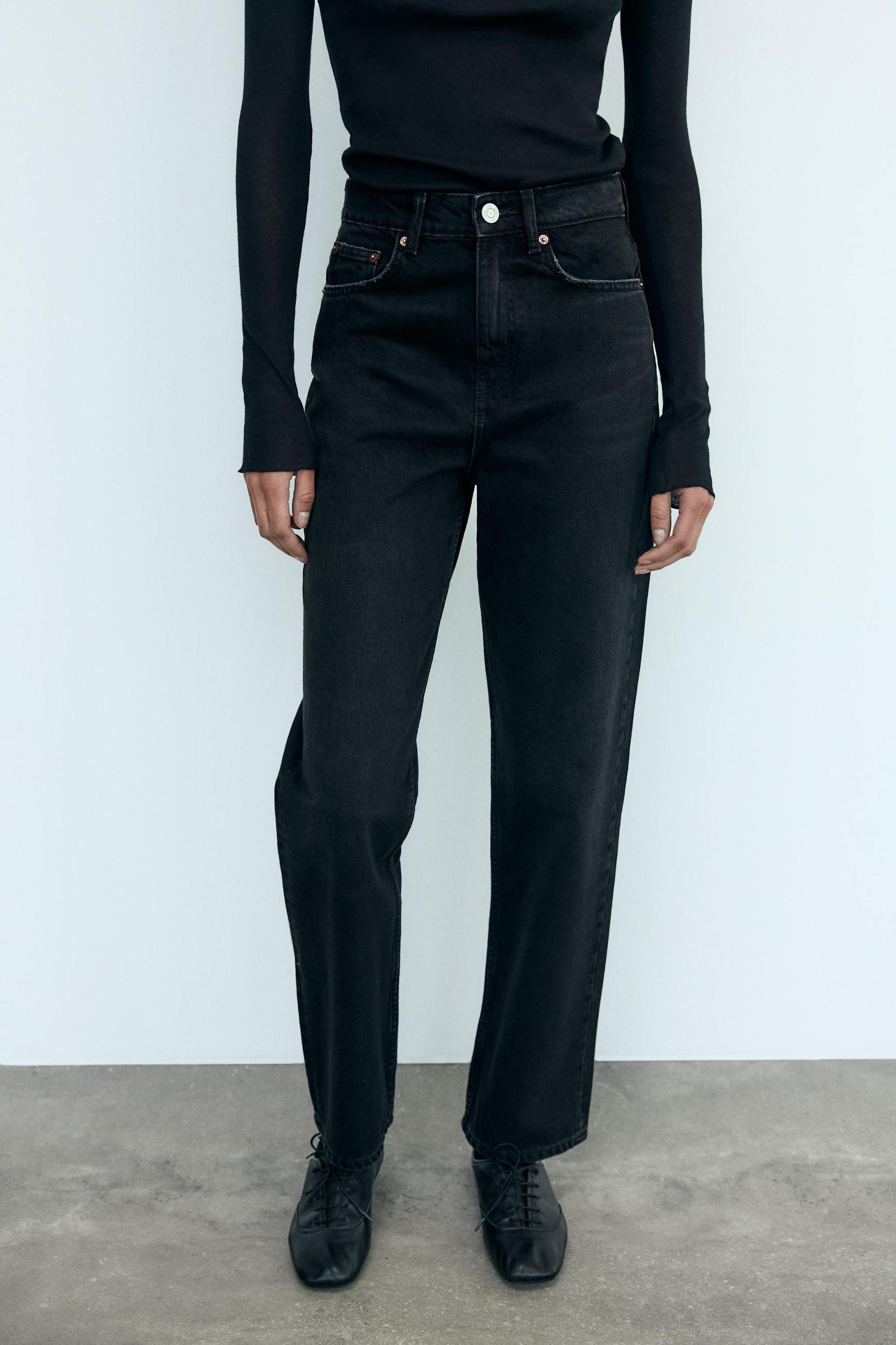 HIGH-WAISTED TRF MOM FIT JEANS Product Image