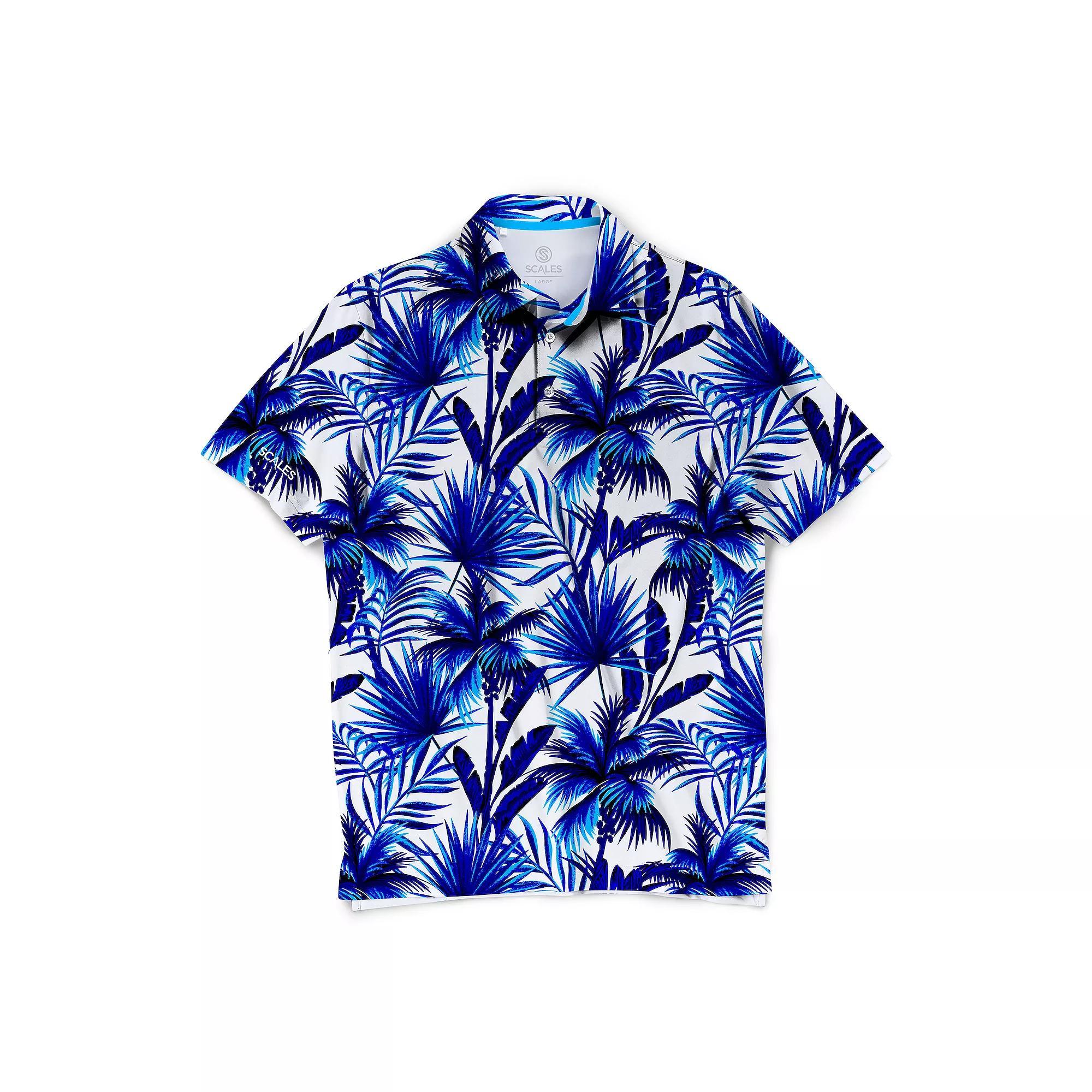 Men's SCALES Offshore Clubhouse Collection Golf Polo Shirt, Size: Medium, Silver Product Image