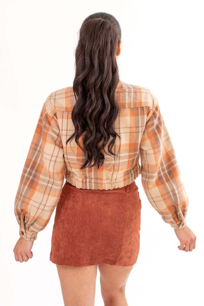 Amber Cropped Flannel Shacket Product Image