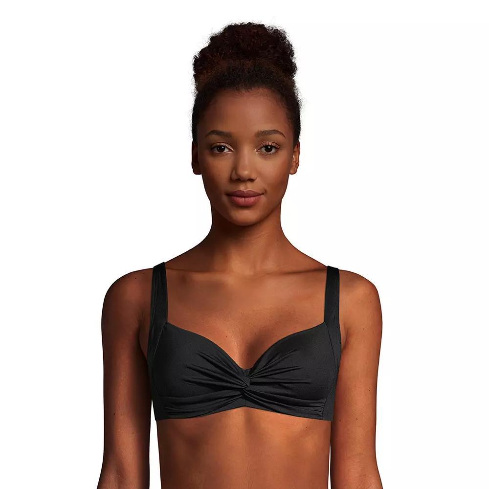 Plus Size Lands' End Twist-Front Underwire Bikini Top, Women's, Size: 26 W, Deep  Blue Product Image