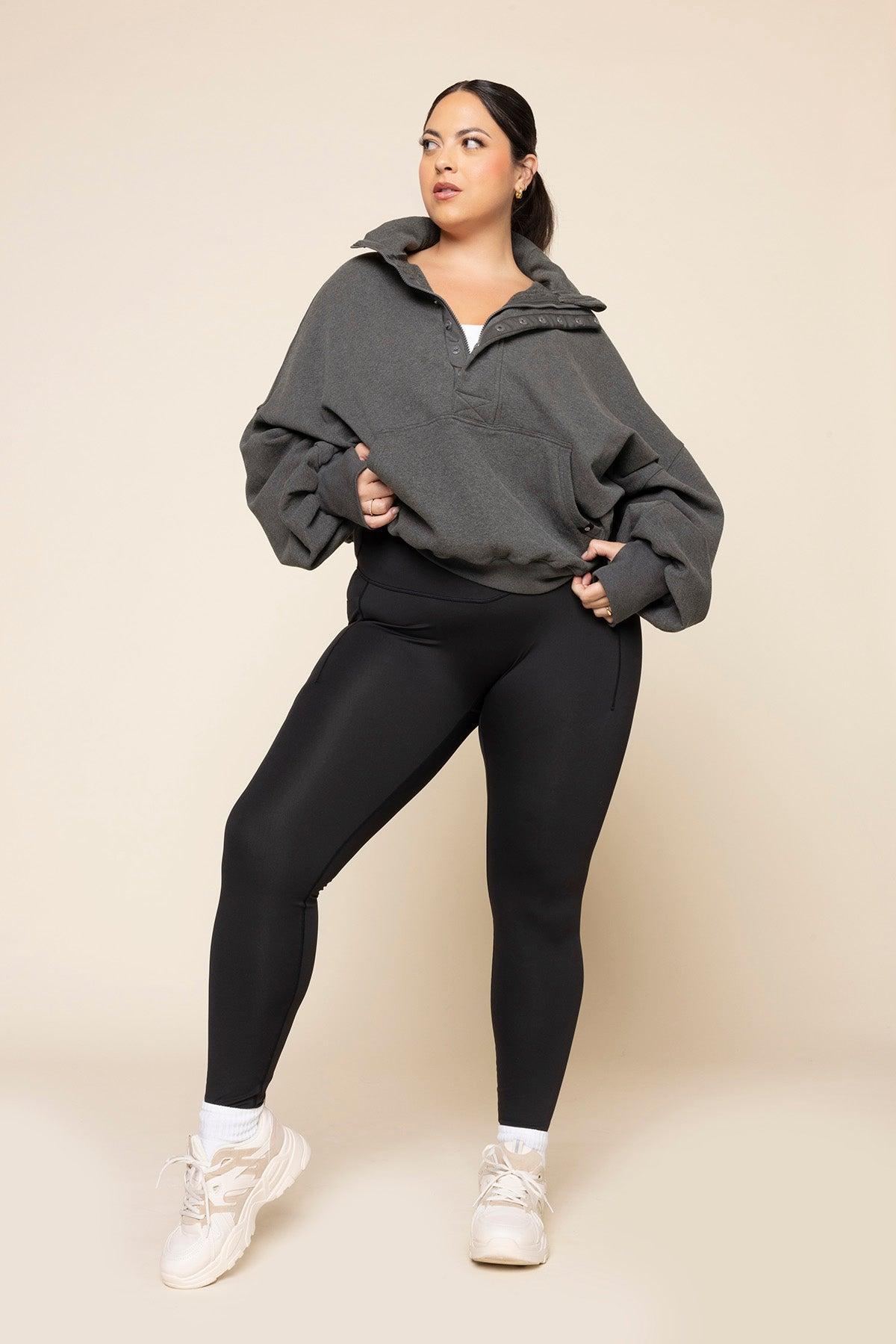 Ooey Gooey Half Zip Sweater - Charcoal Heather Product Image