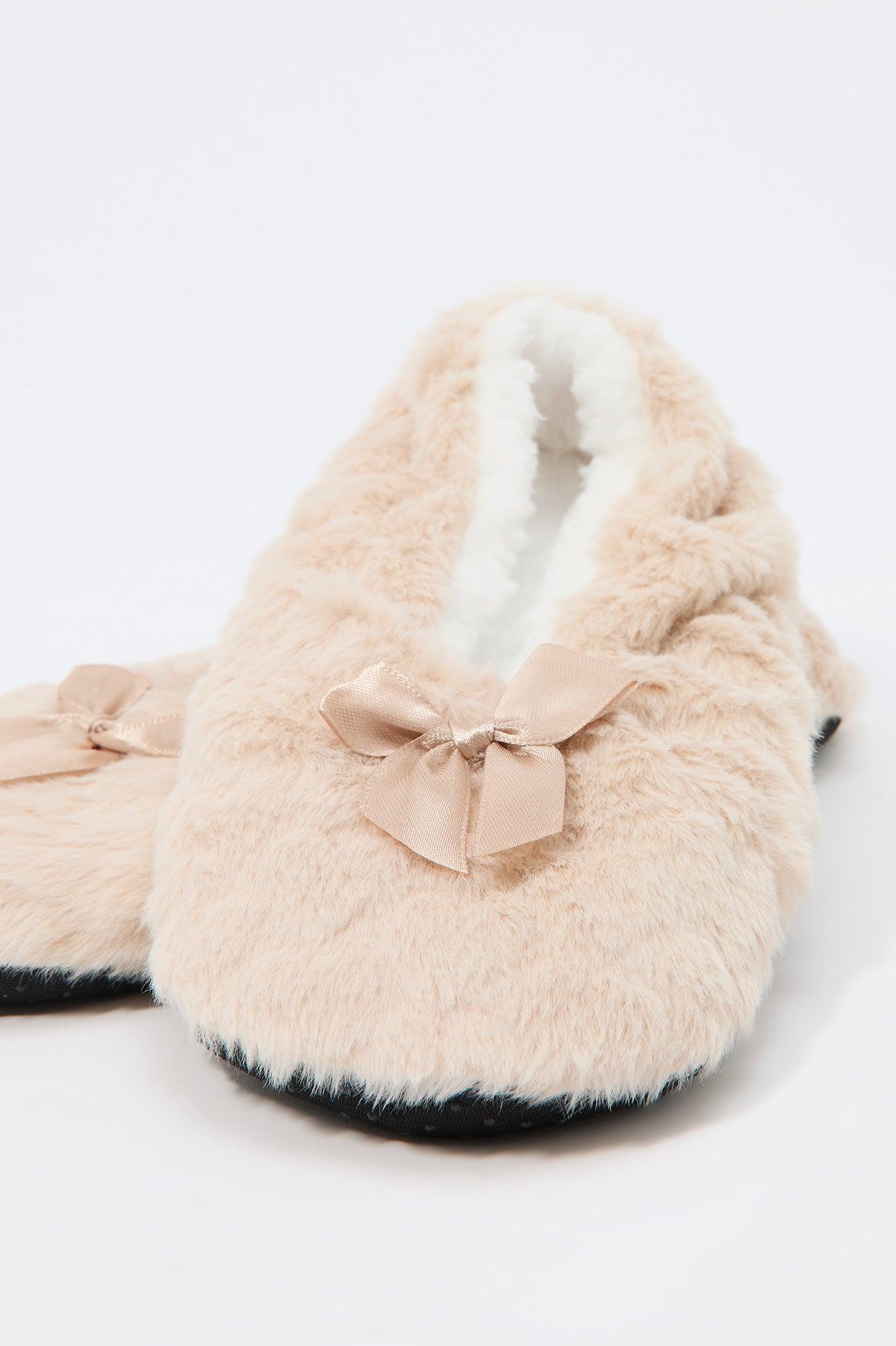 Faux-Fur Ballerina Bow Slipper Female Product Image