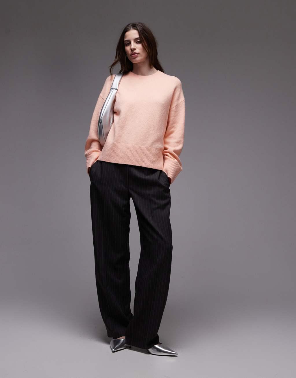 & Other Stories crew neck sweater in soft orange Product Image